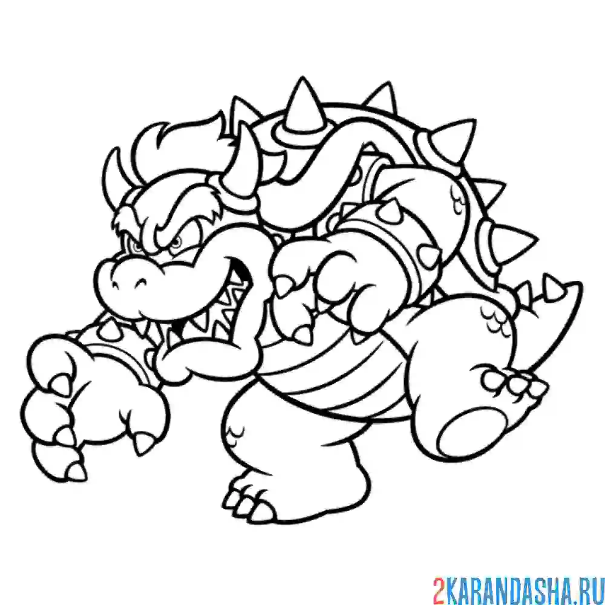 Раскраска боузер в супер-марио