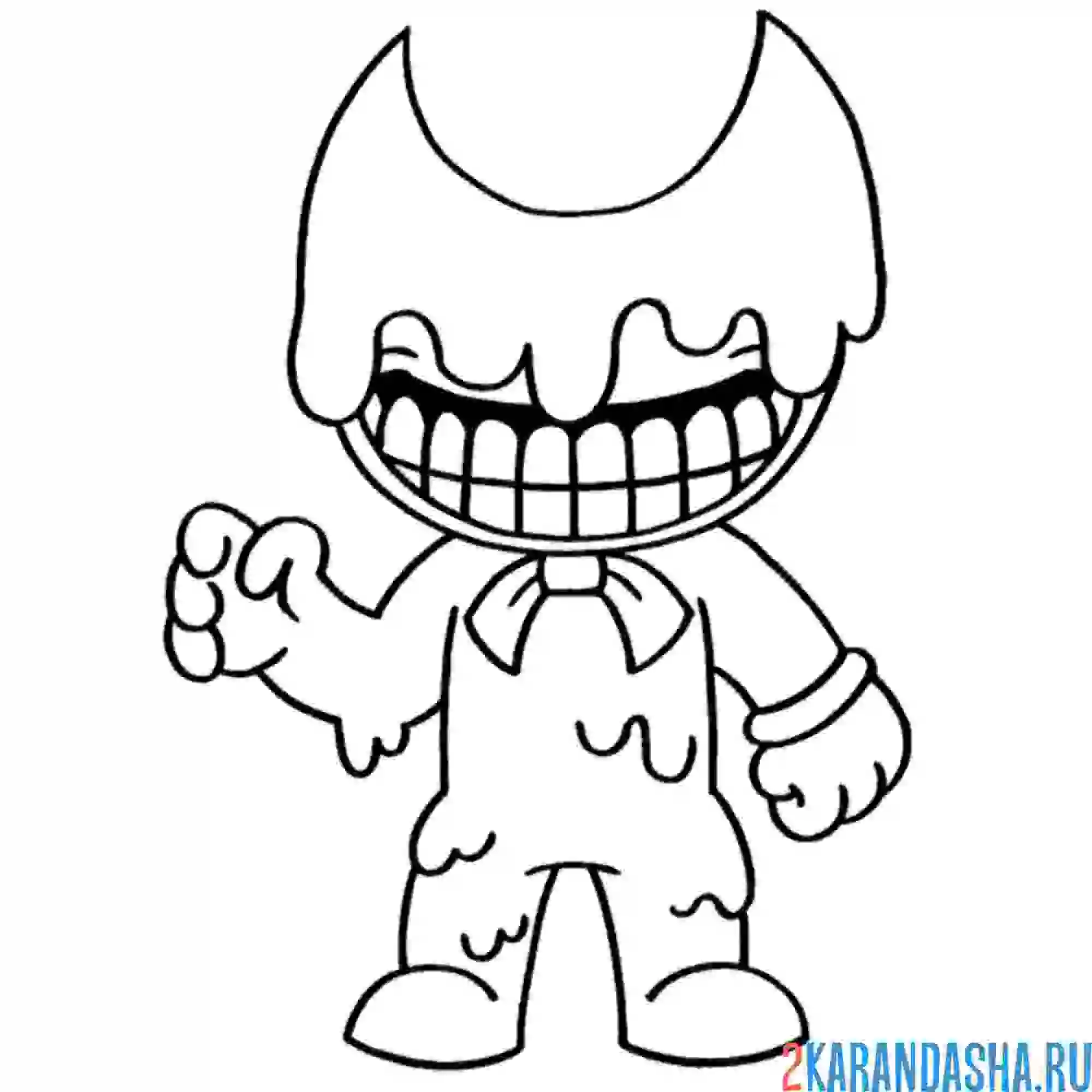 Раскраска бенди демон