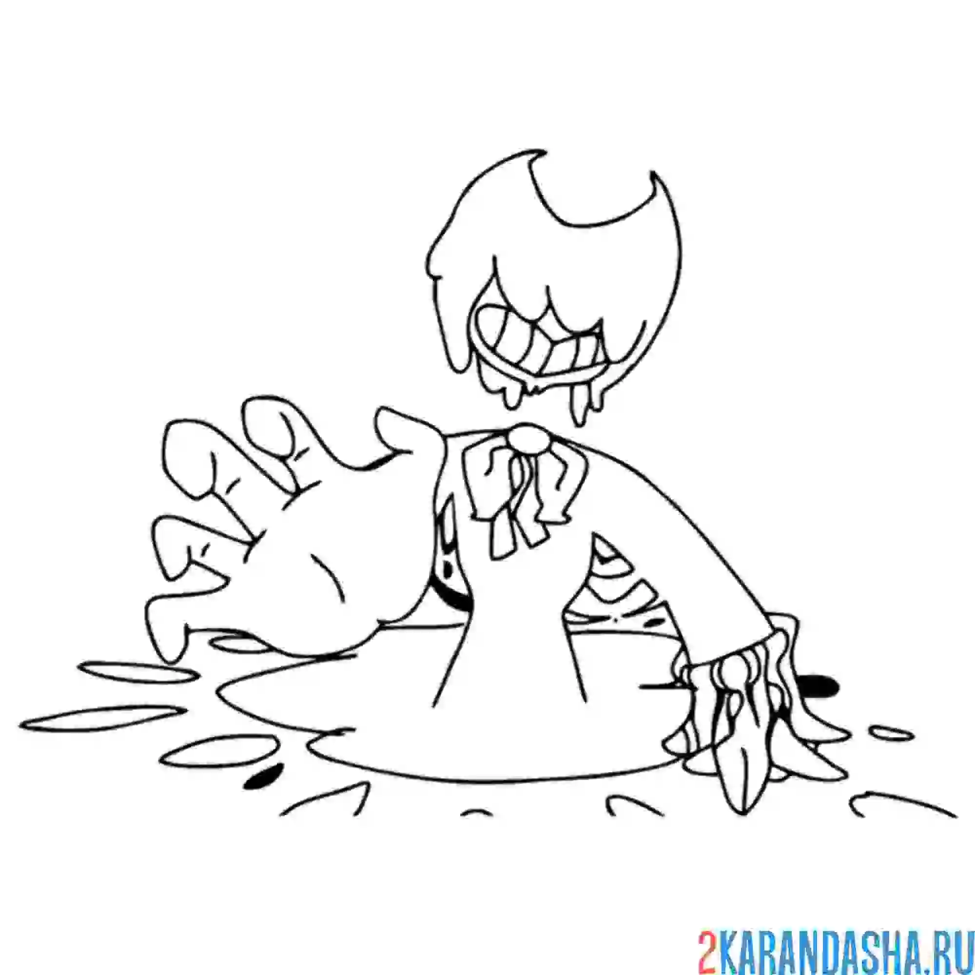 Раскраска бенди демон восстал