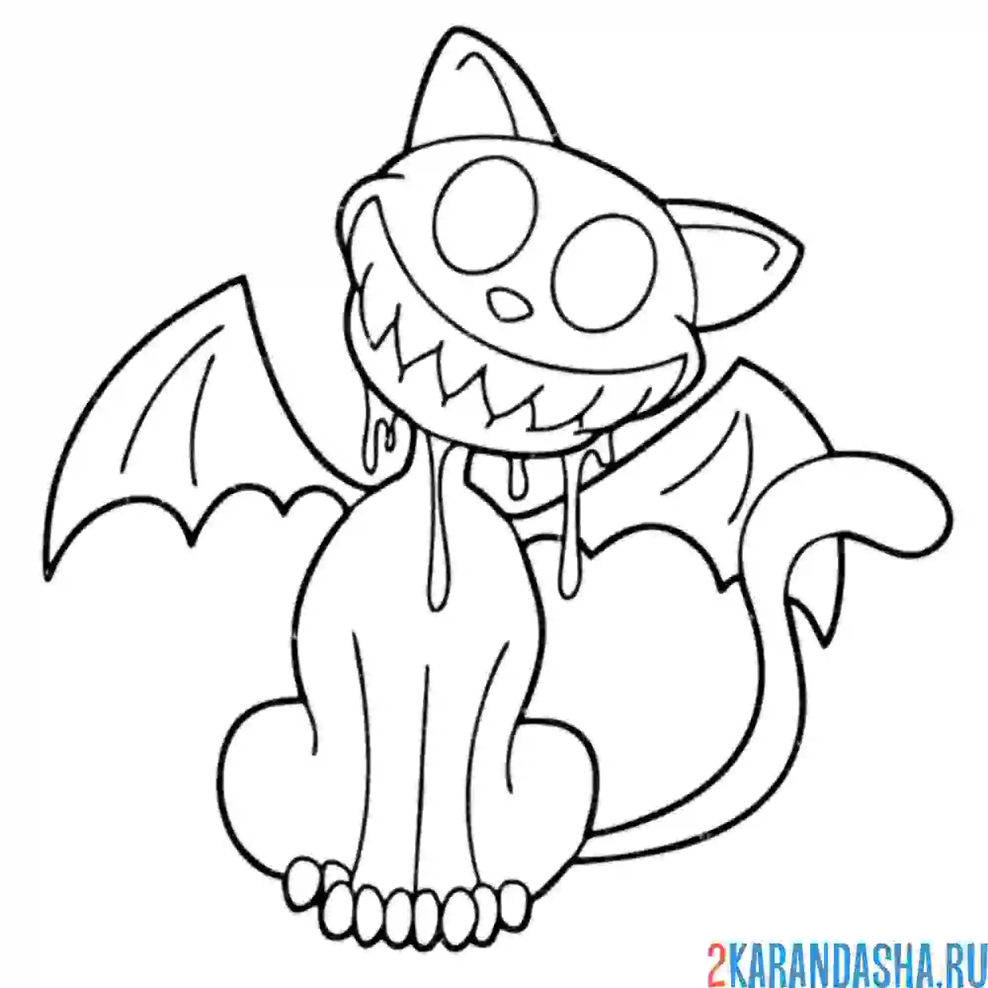 Раскраска бенди кот кошмар