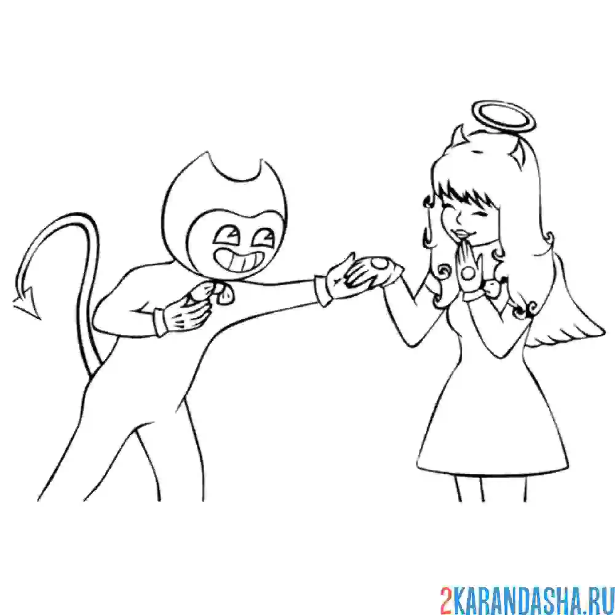 Раскраска бенди и алиса