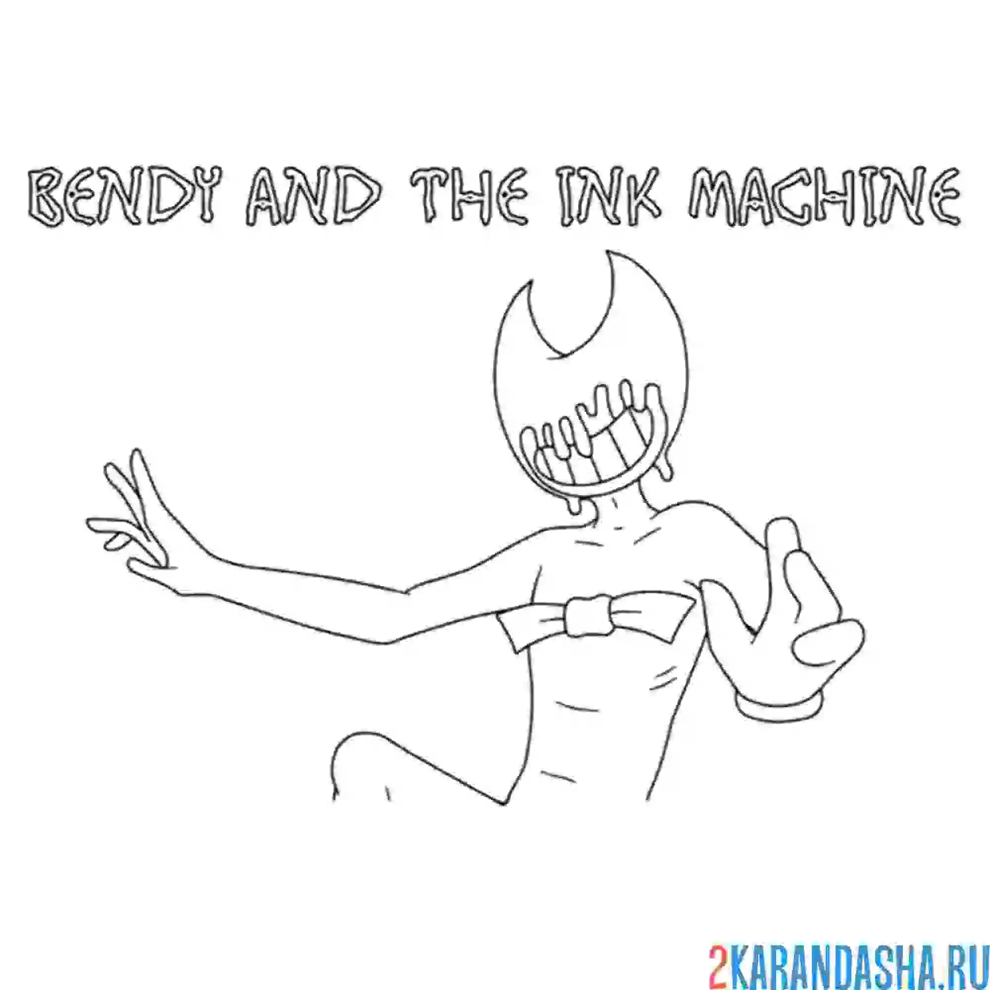 Раскраска демонический бенди злой