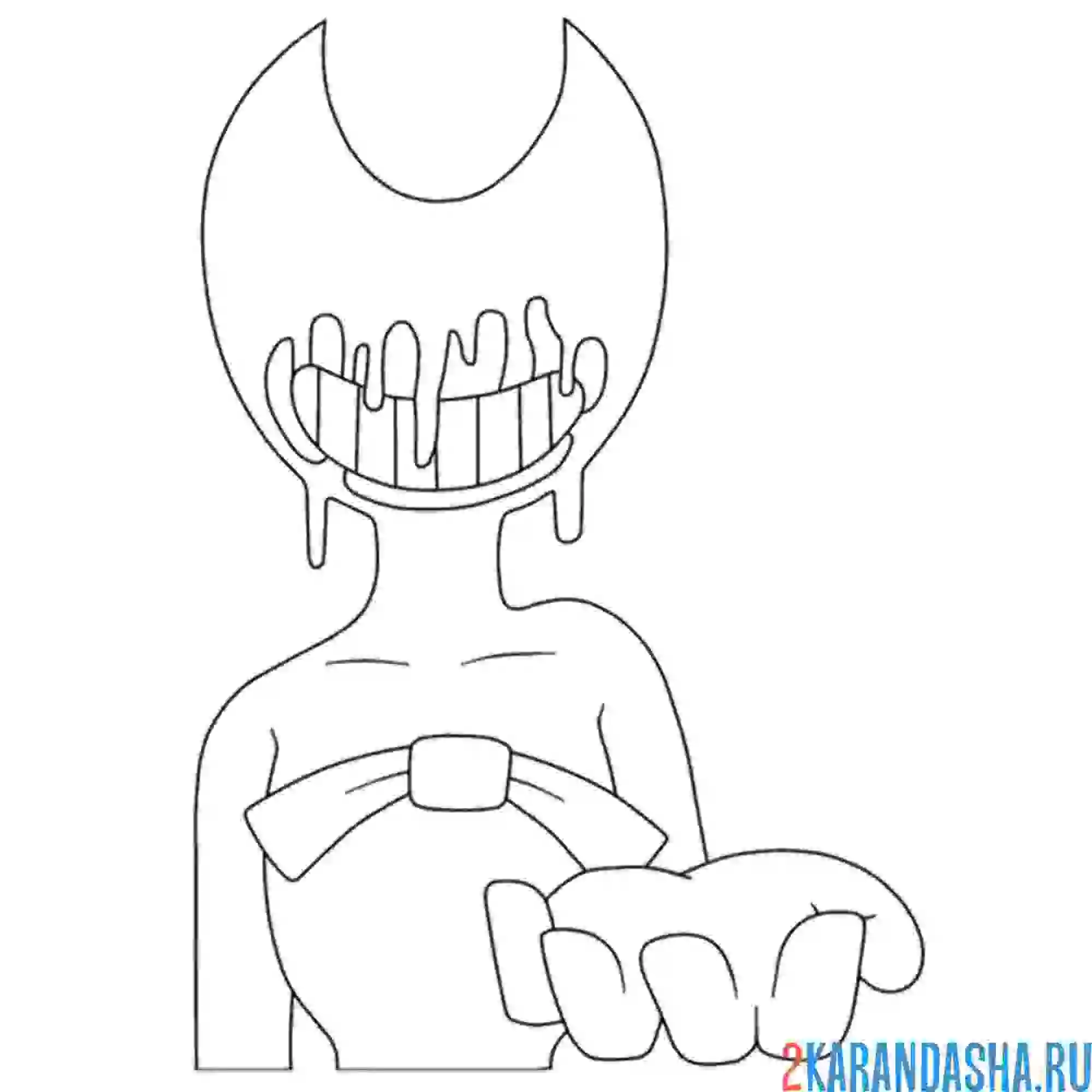 Раскраска бенди с бантом