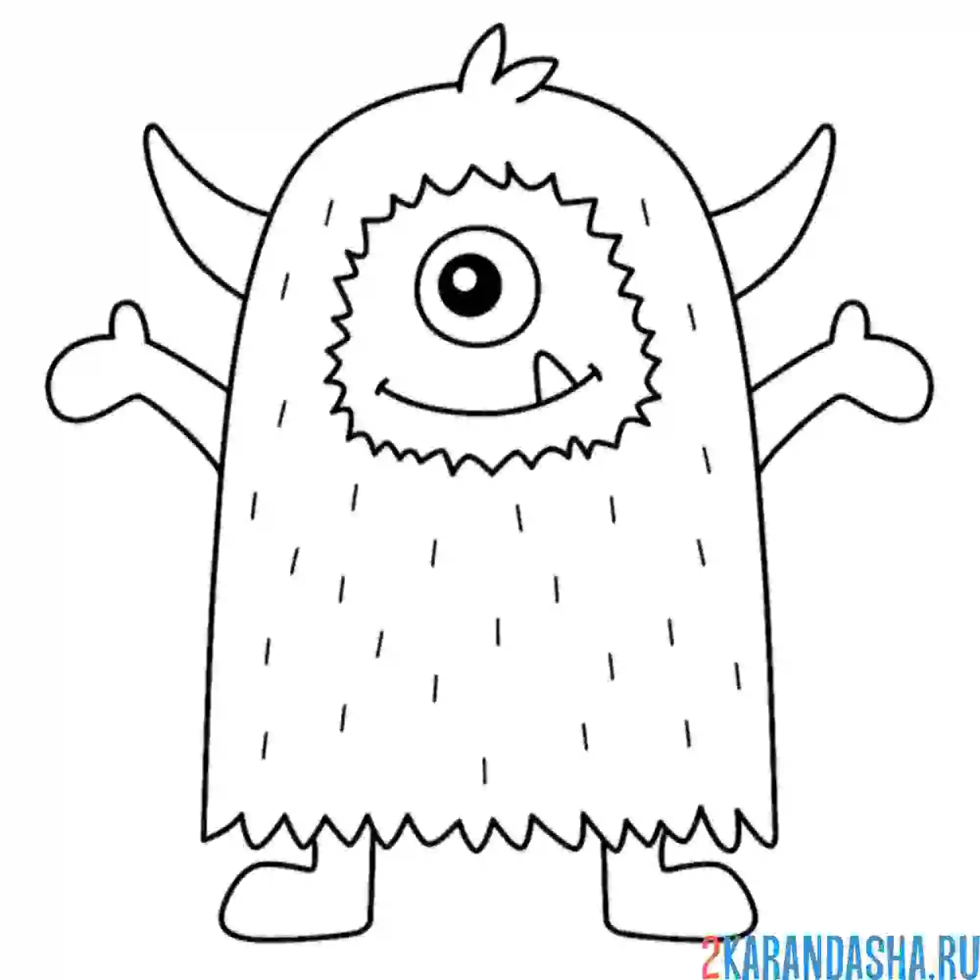 Раскраска монстр милый