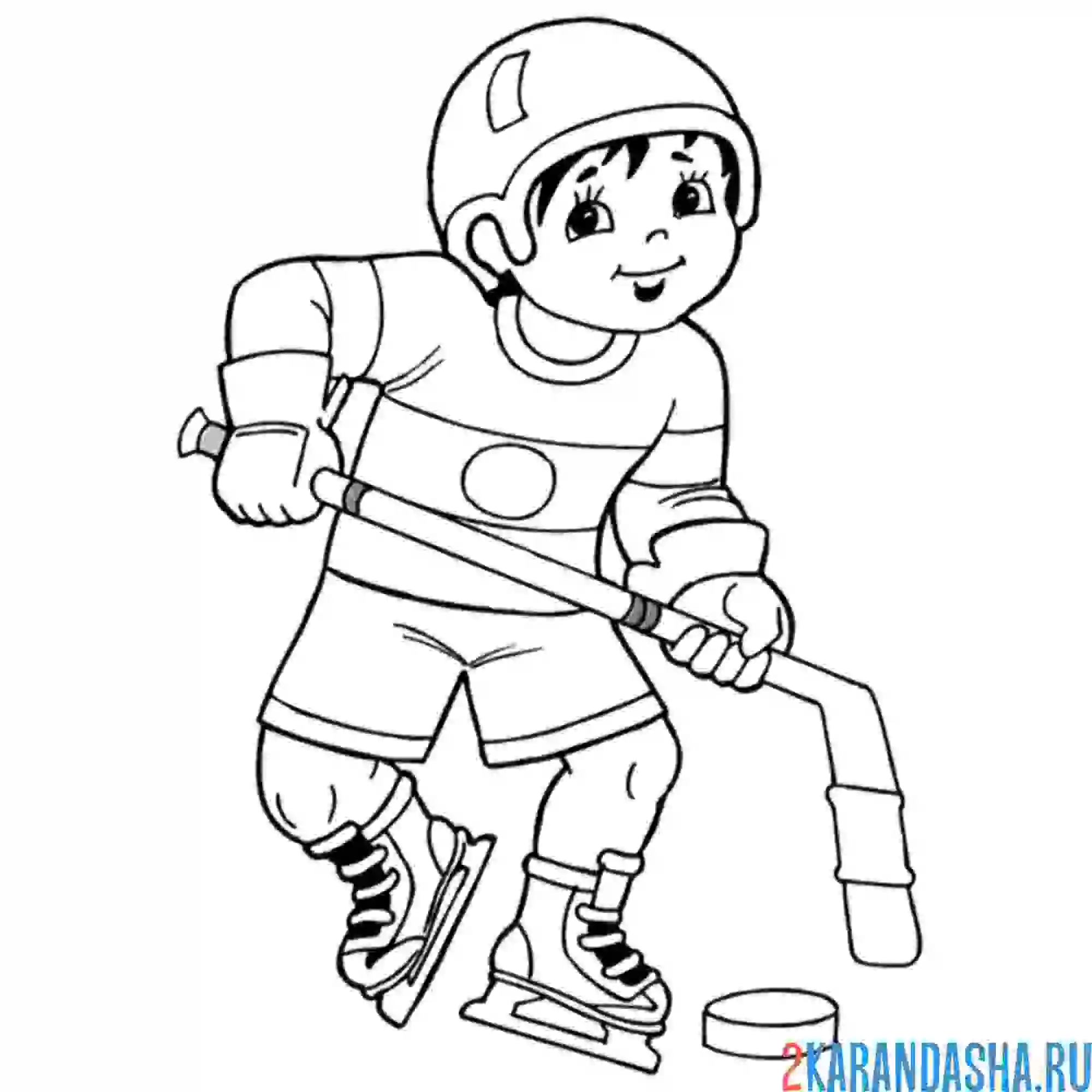 Раскраска хоккеист мальчик
