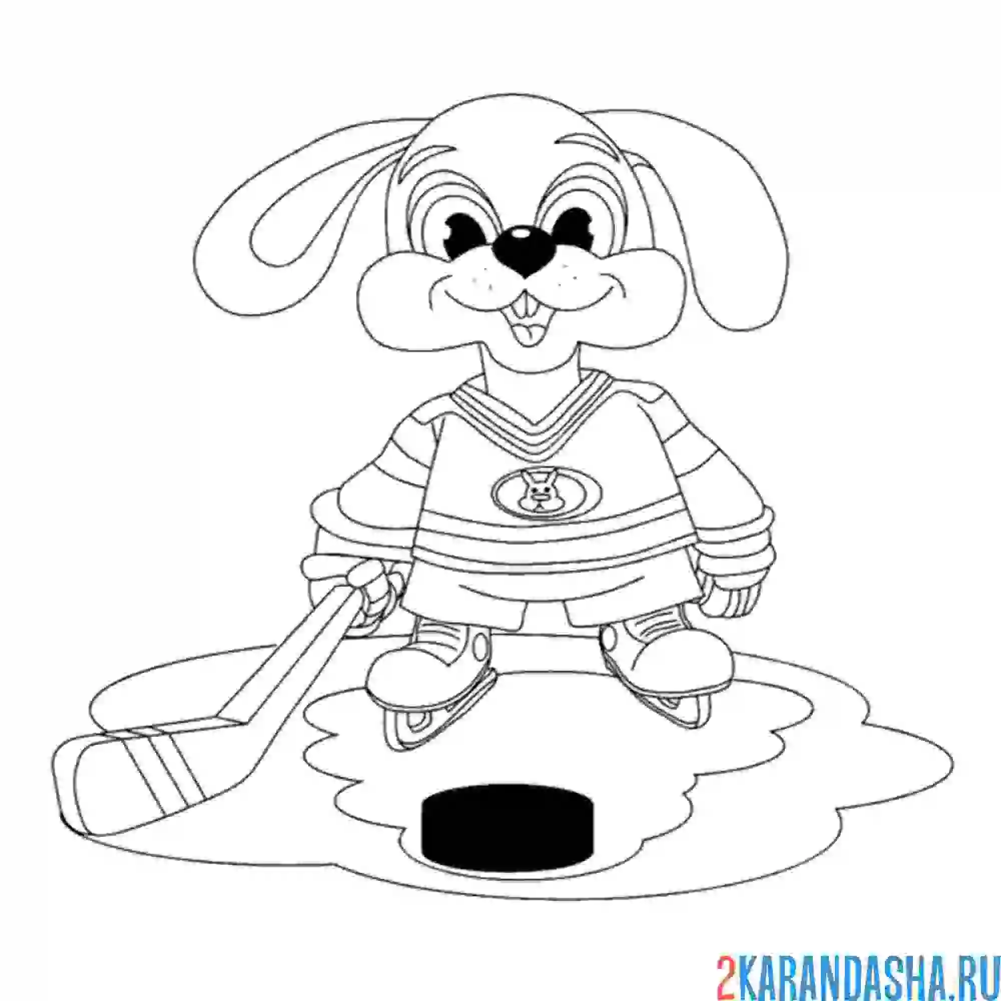 Раскраска хоккеист смелый