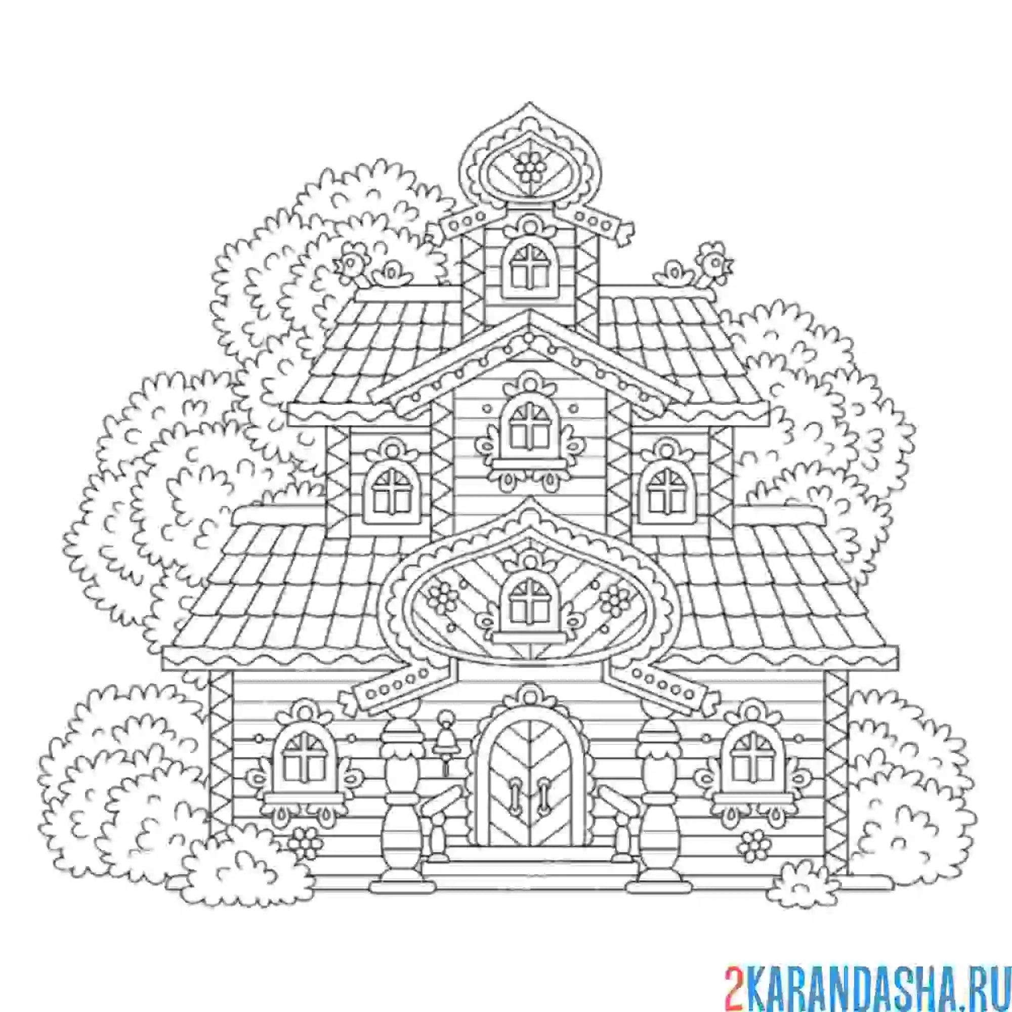 Раскраска российское строение