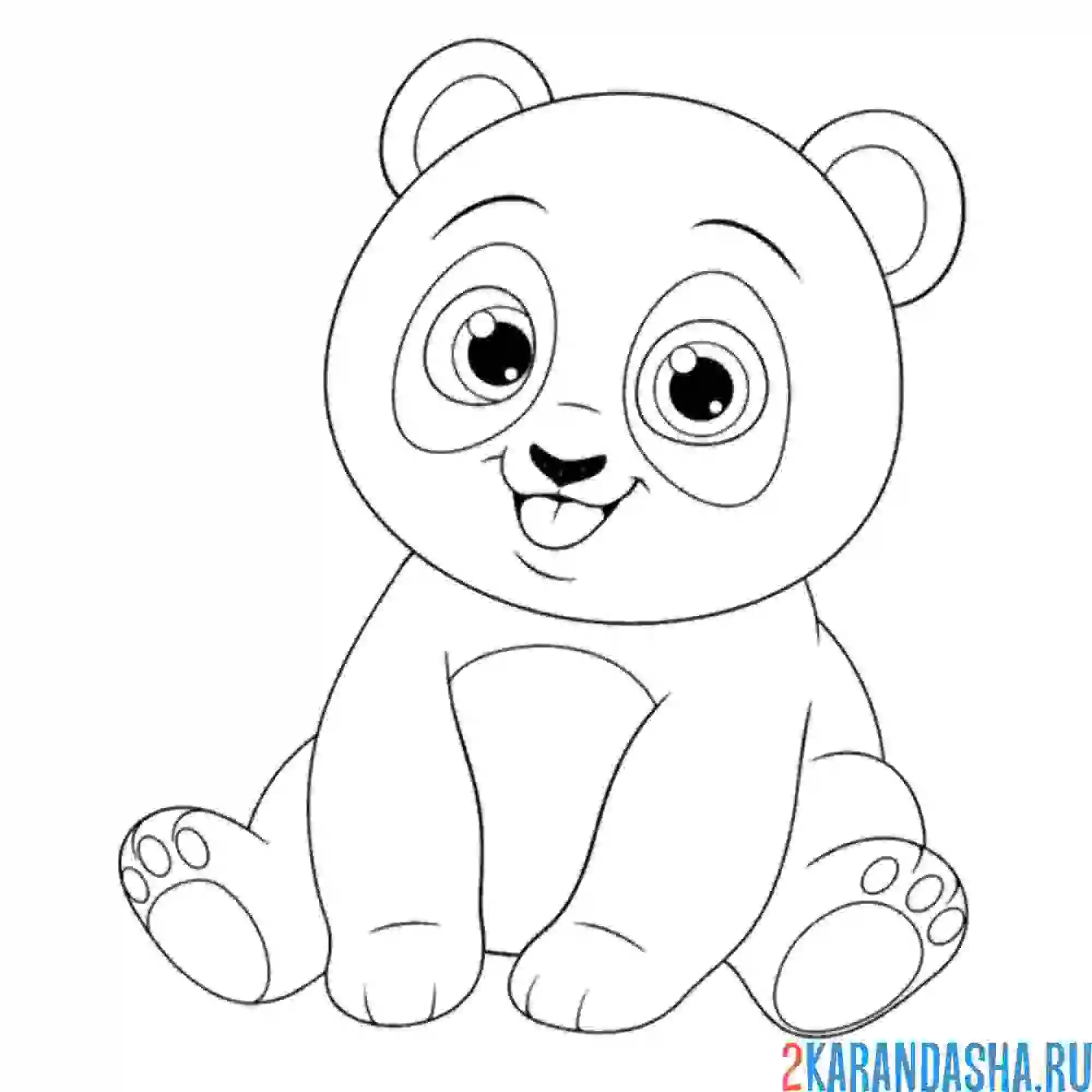Раскраска милая панда