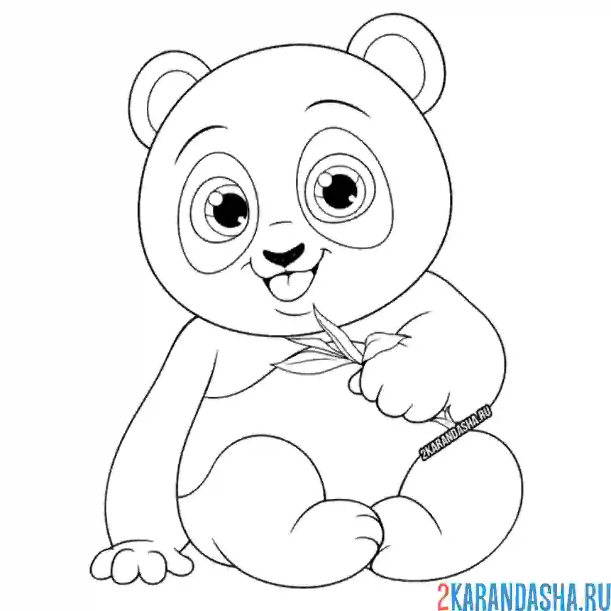 Раскраска милашка панда