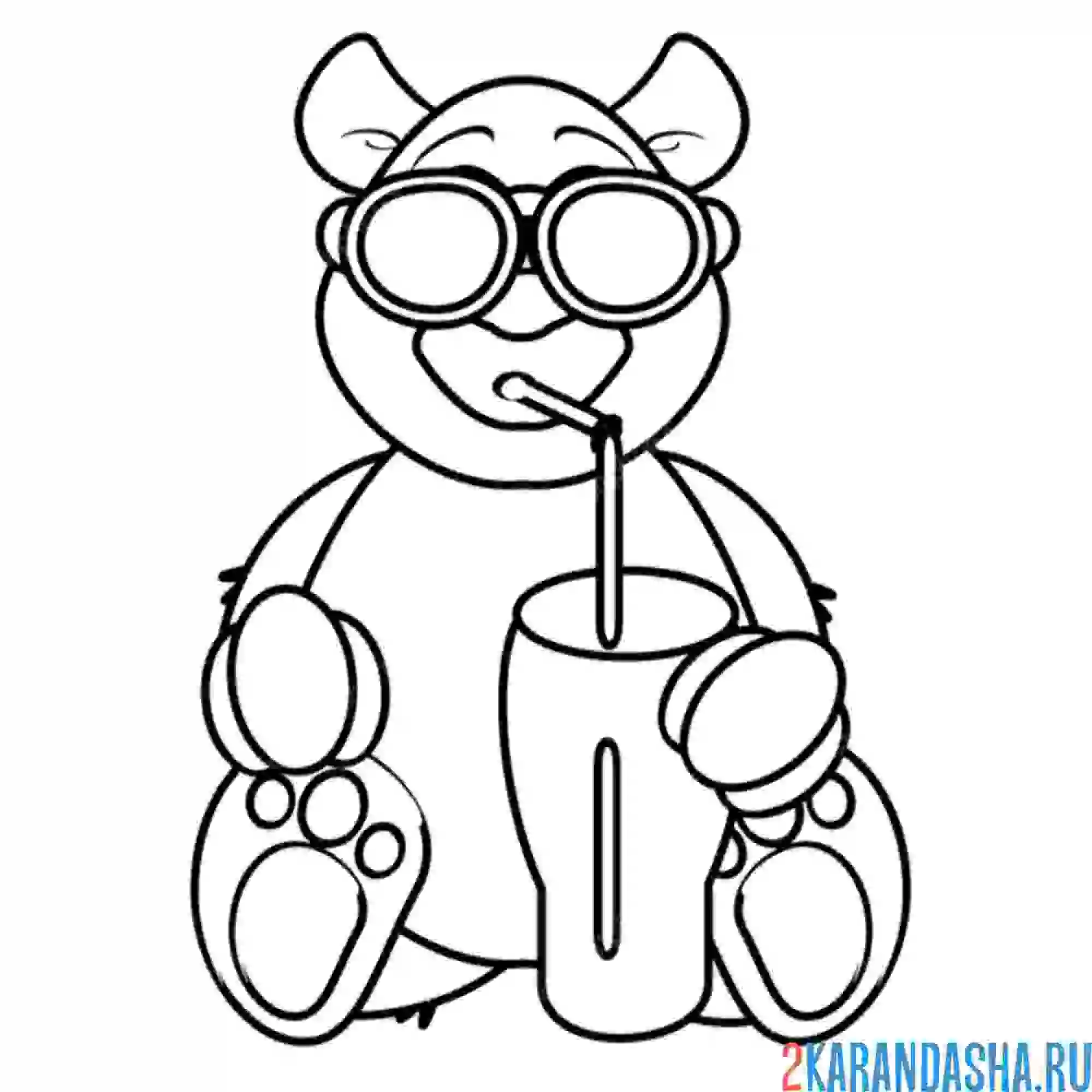 Раскраска панда отдыхает