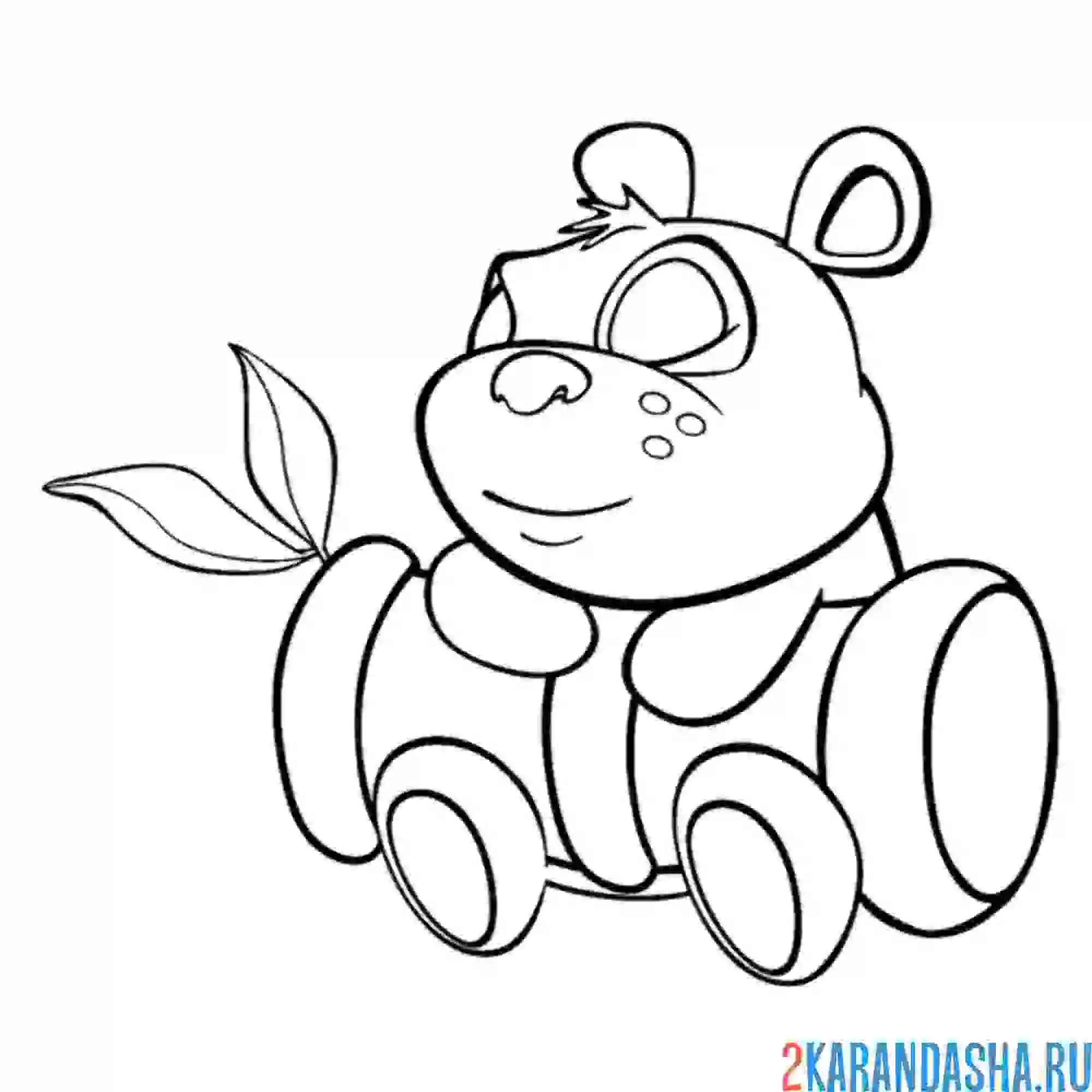 Раскраска панда спит