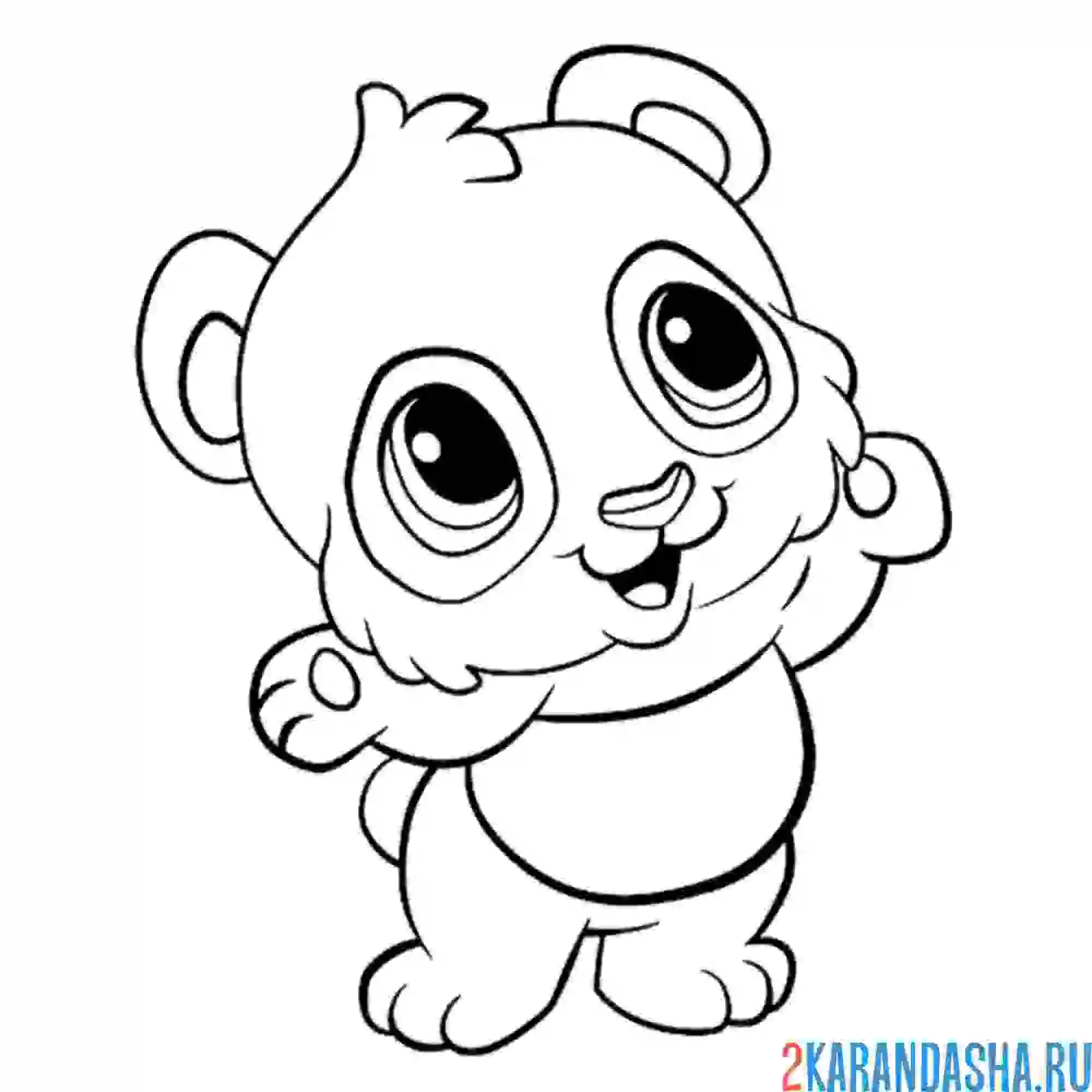 Раскраска панда милый персонаж