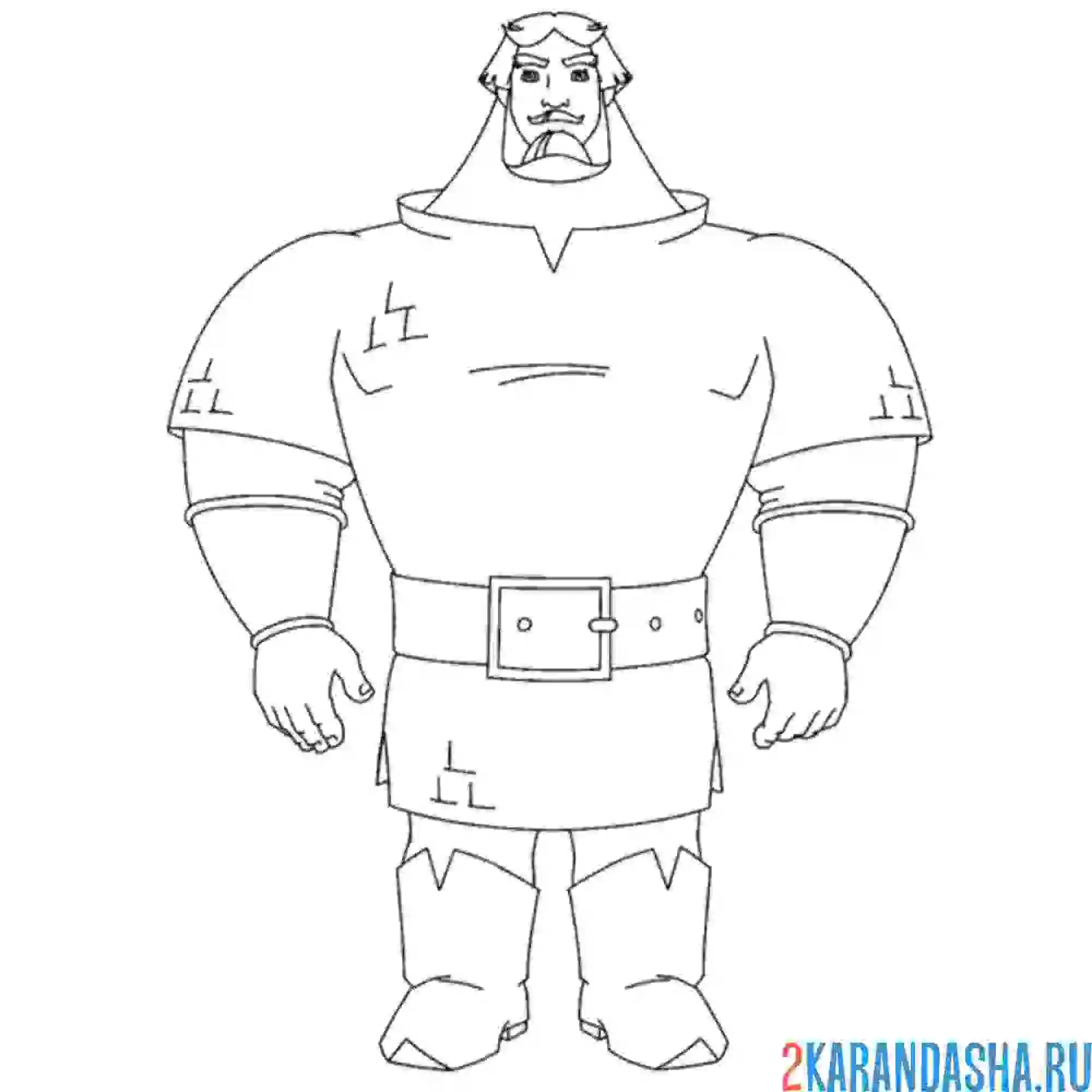 Раскраска илья муромец большой богатырь