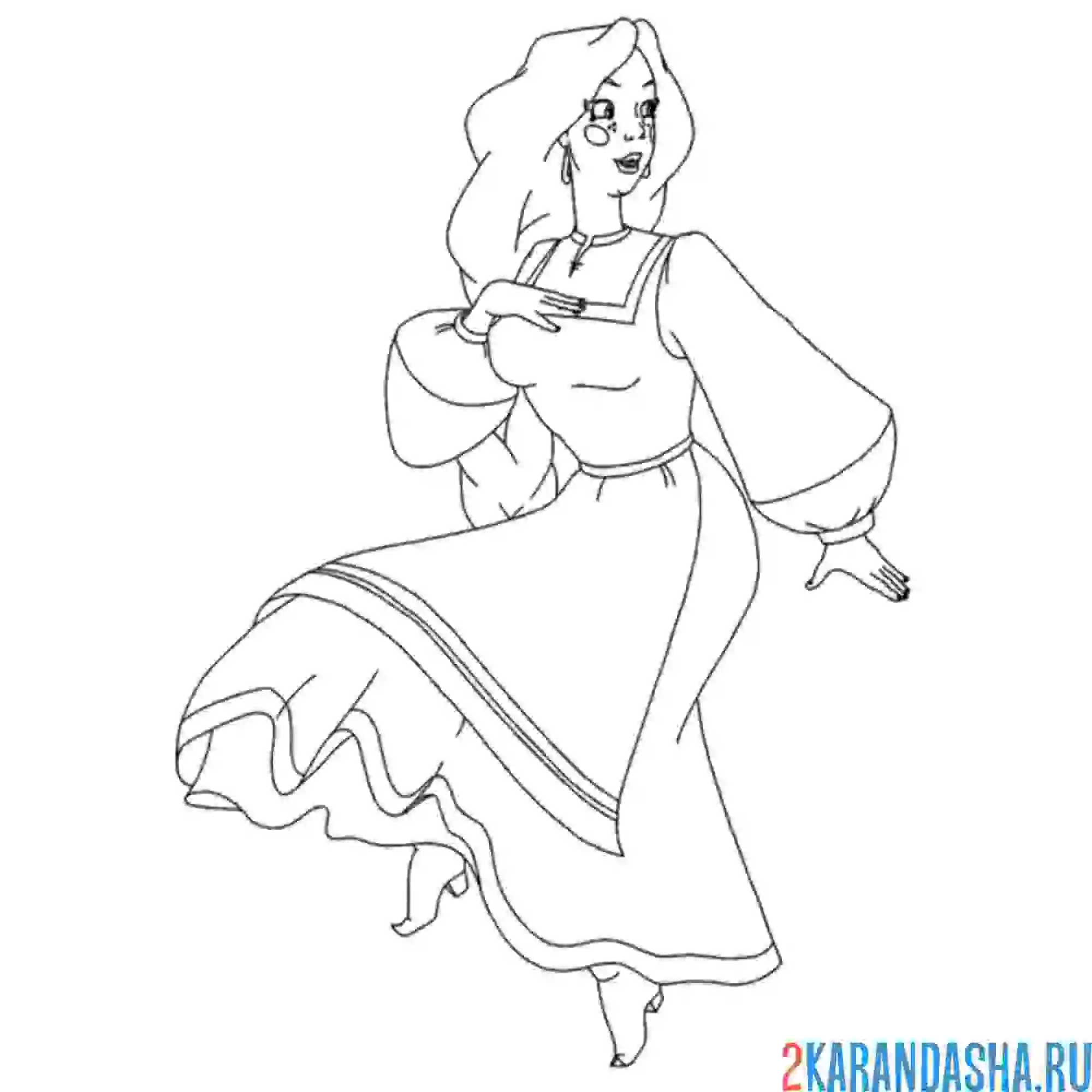 Раскраска аленушка жена богатыря