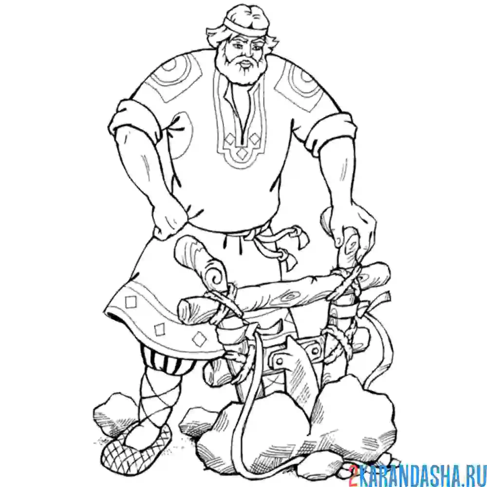 Раскраска пашет поле богатырь