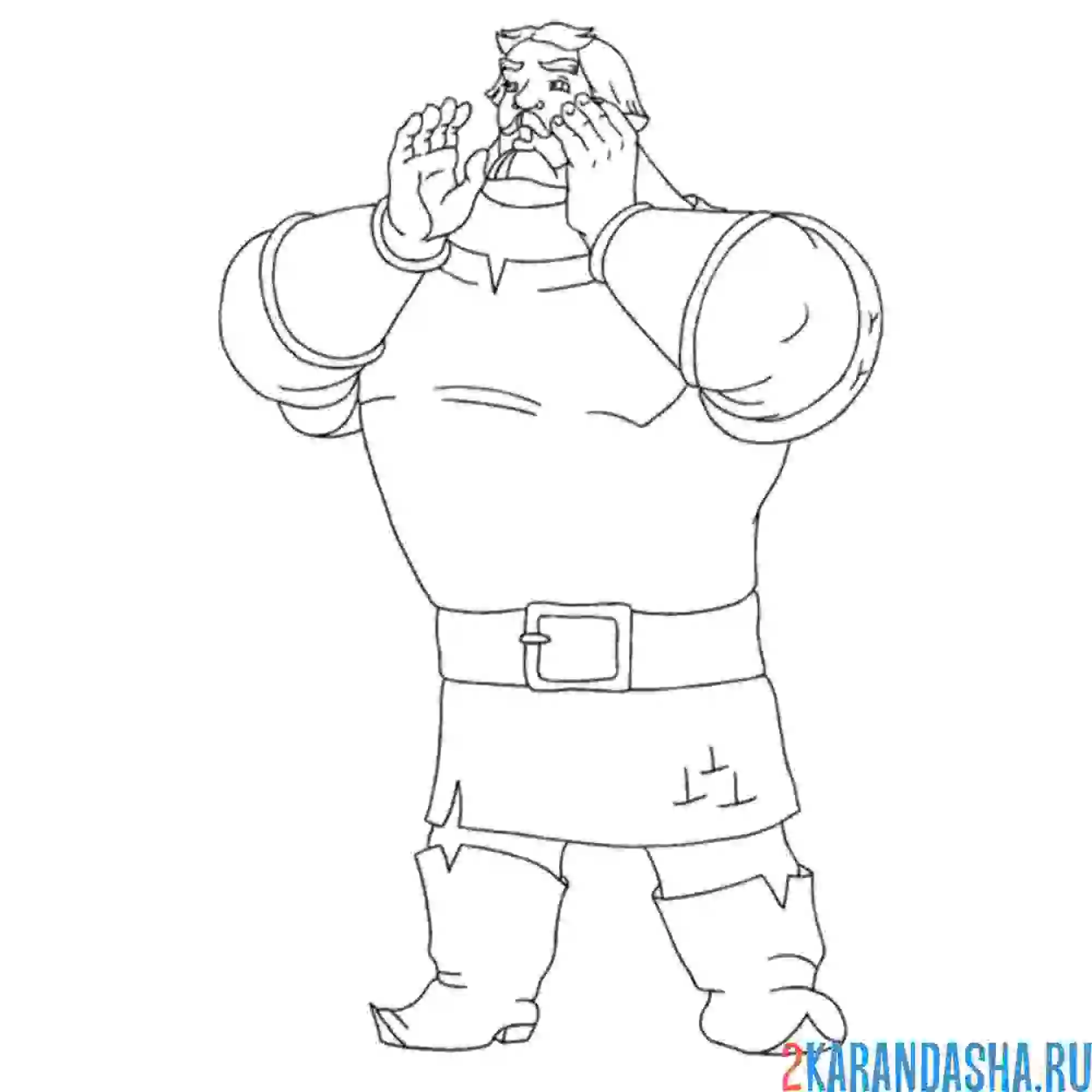 Раскраска илья муромец зовет