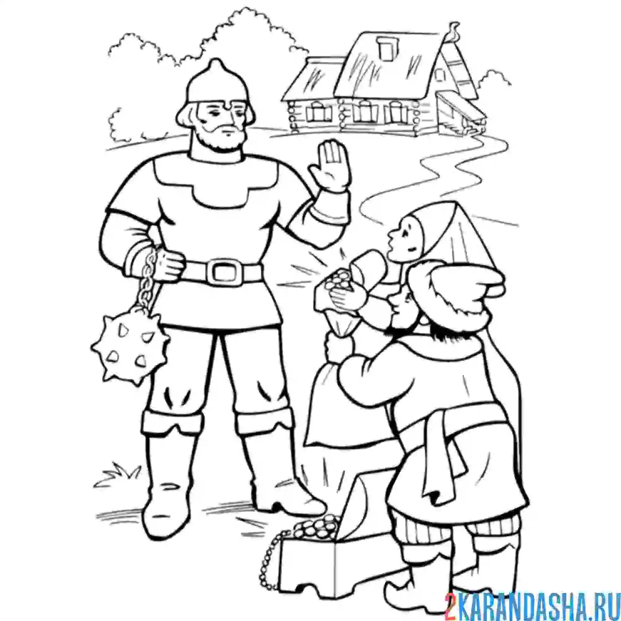 Раскраска богатыря все любят