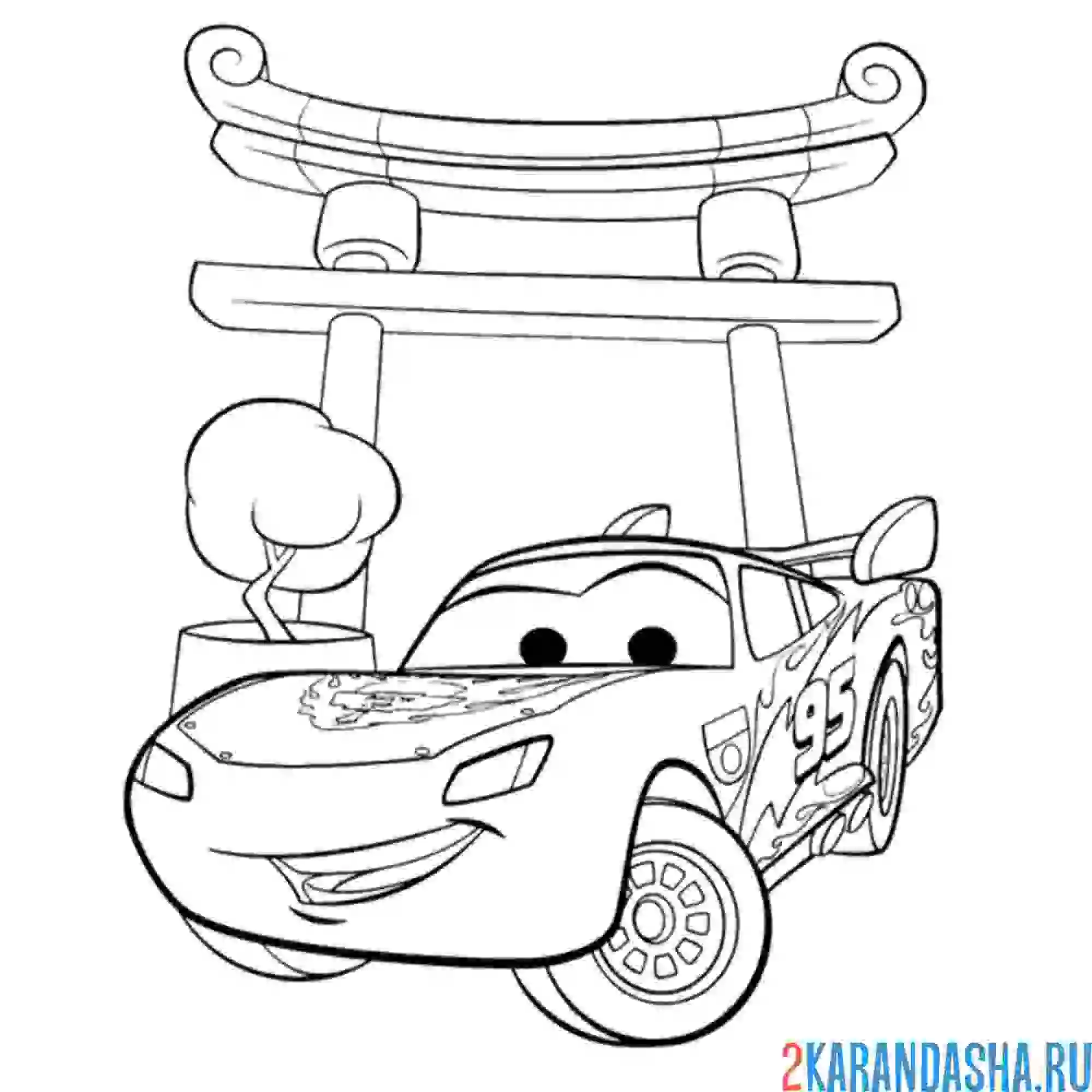 Раскраска молния макви япония