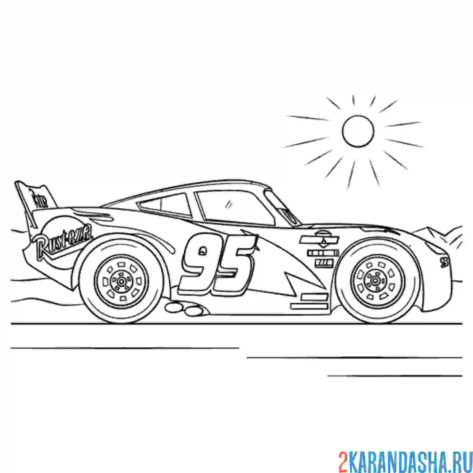 Раскраска молния маквин тачки