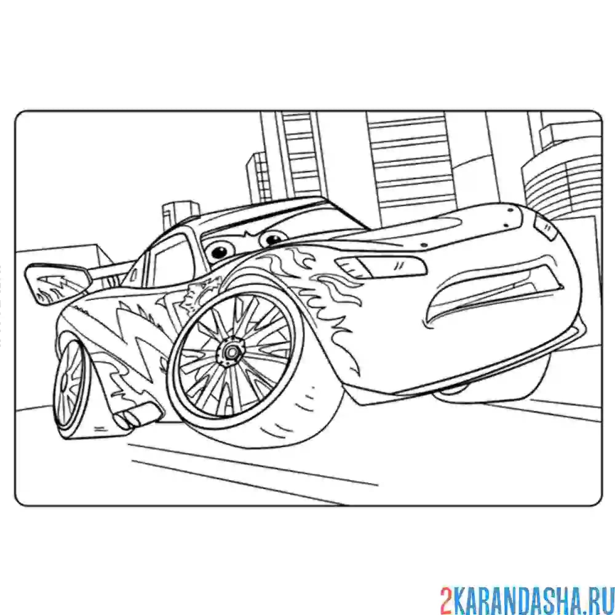 Раскраска маквин молния тачки 2