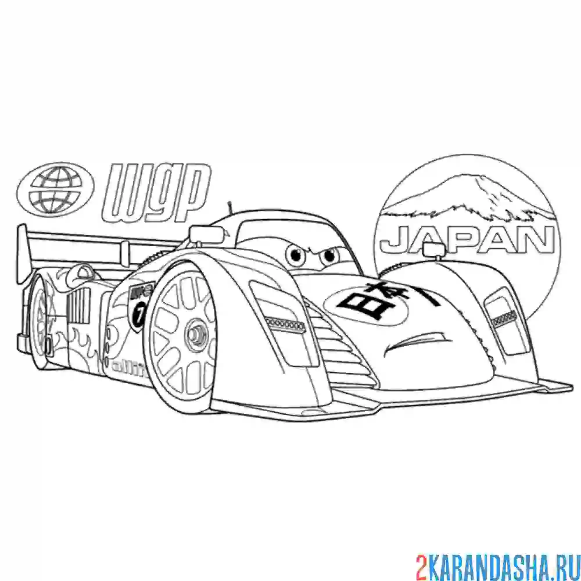 Раскраска тачки-2 японская тачка