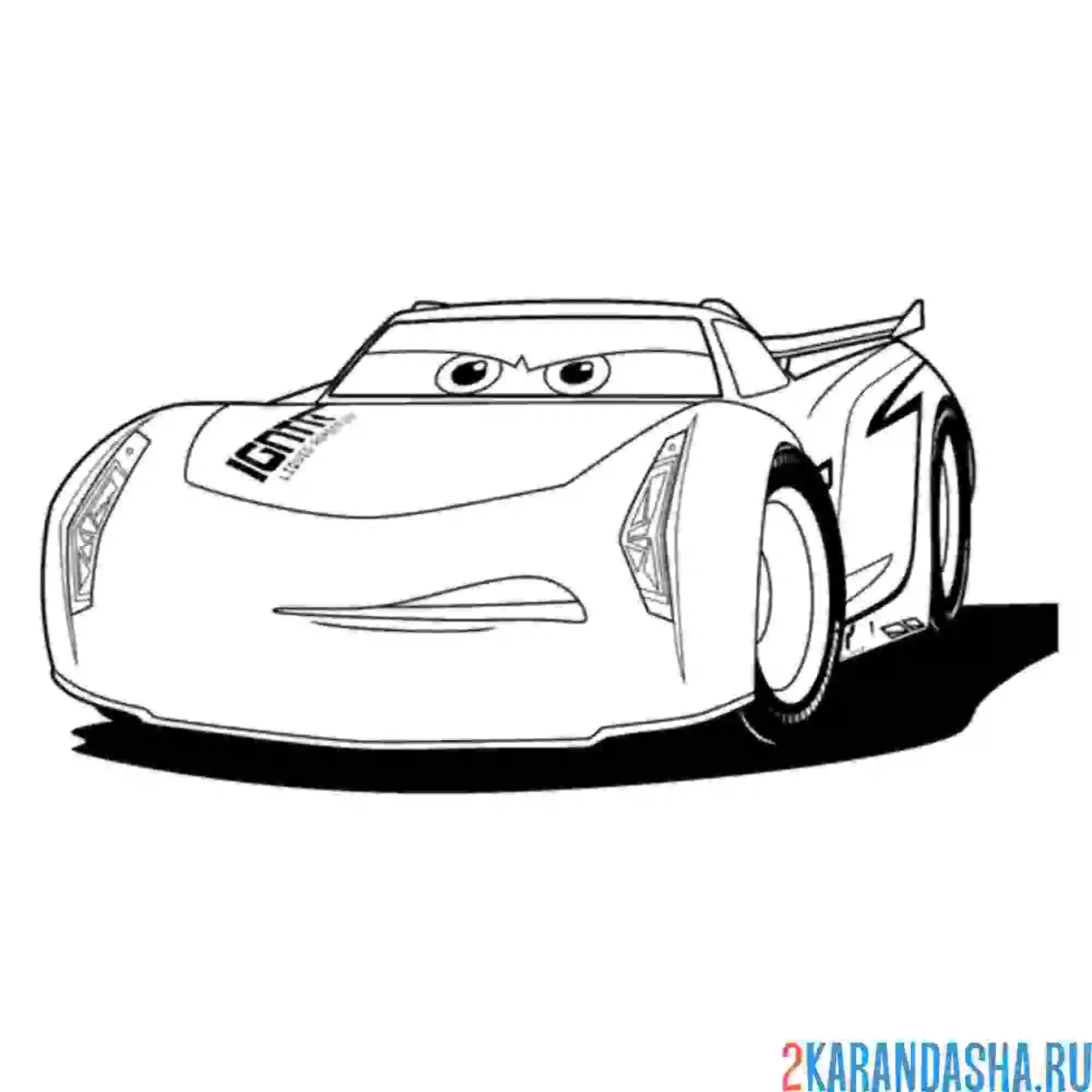 Раскраска джексон шторм тачки-3