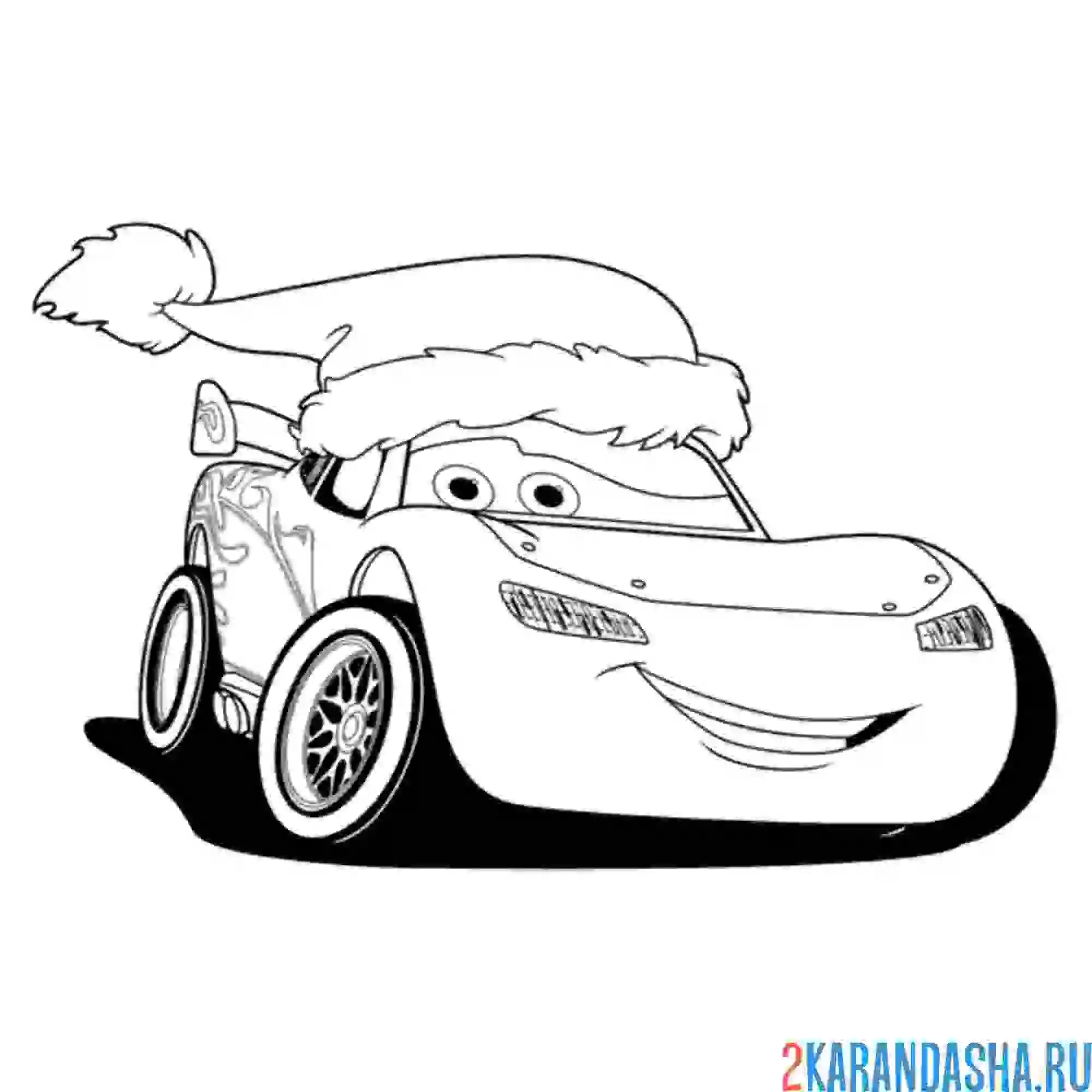 Раскраска с новым годом маквин