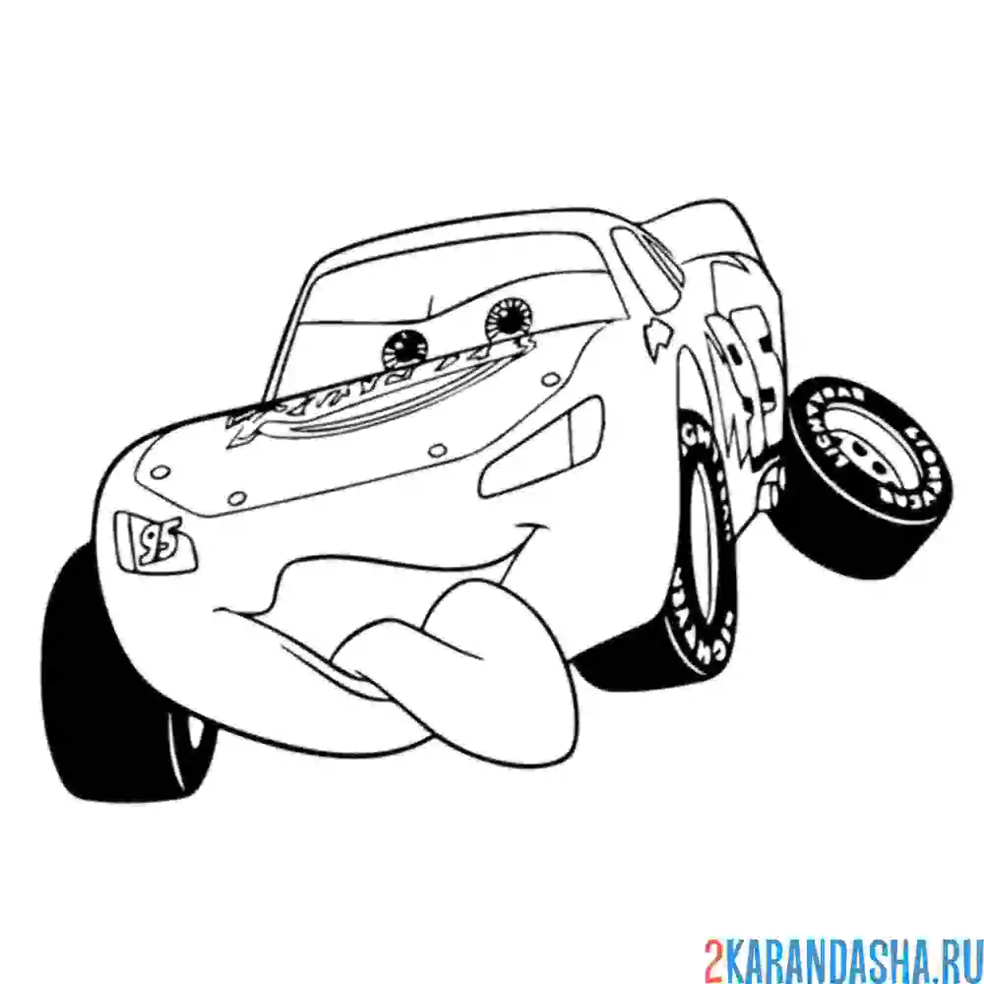 Раскраска маквин язык показывает