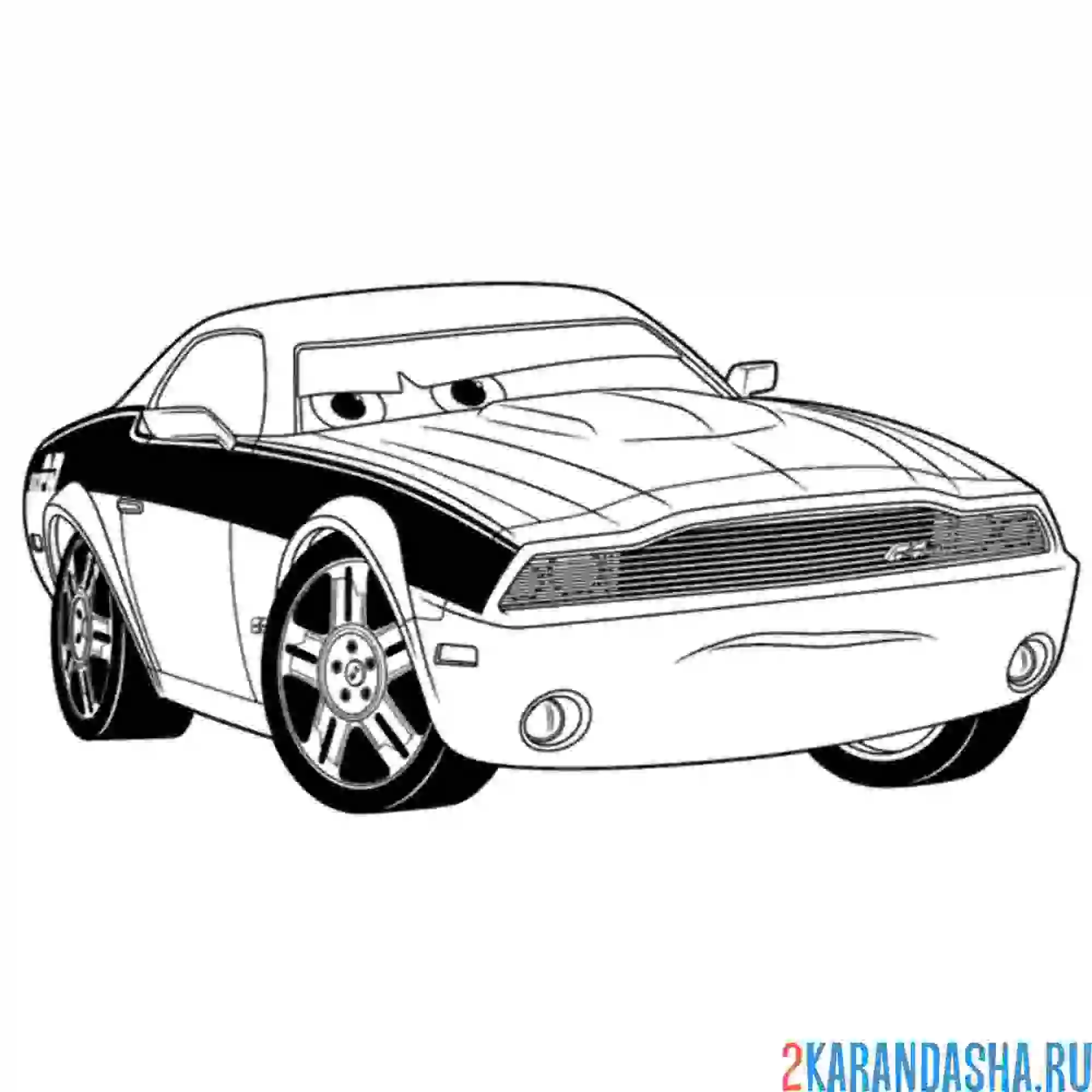 Раскраска род конь редлайн тачки-2