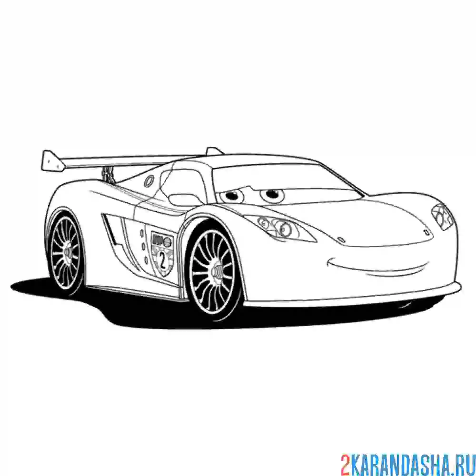 Раскраска льюис хэмилтон тачки-2