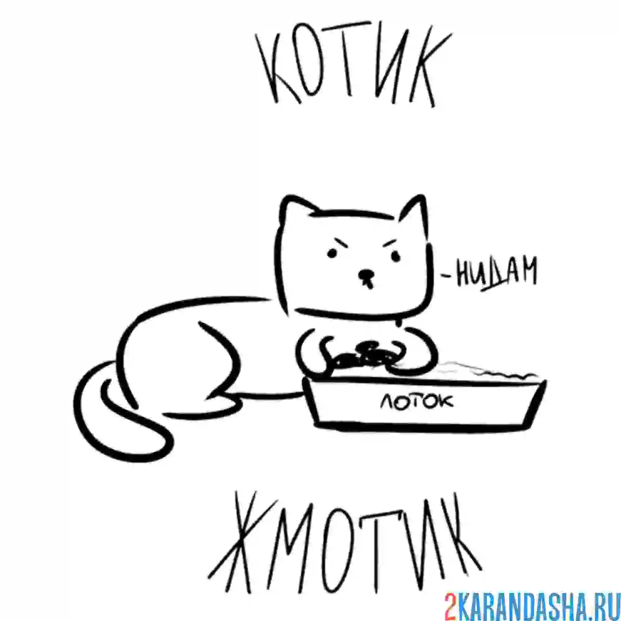 Раскраска мем котик жмотик