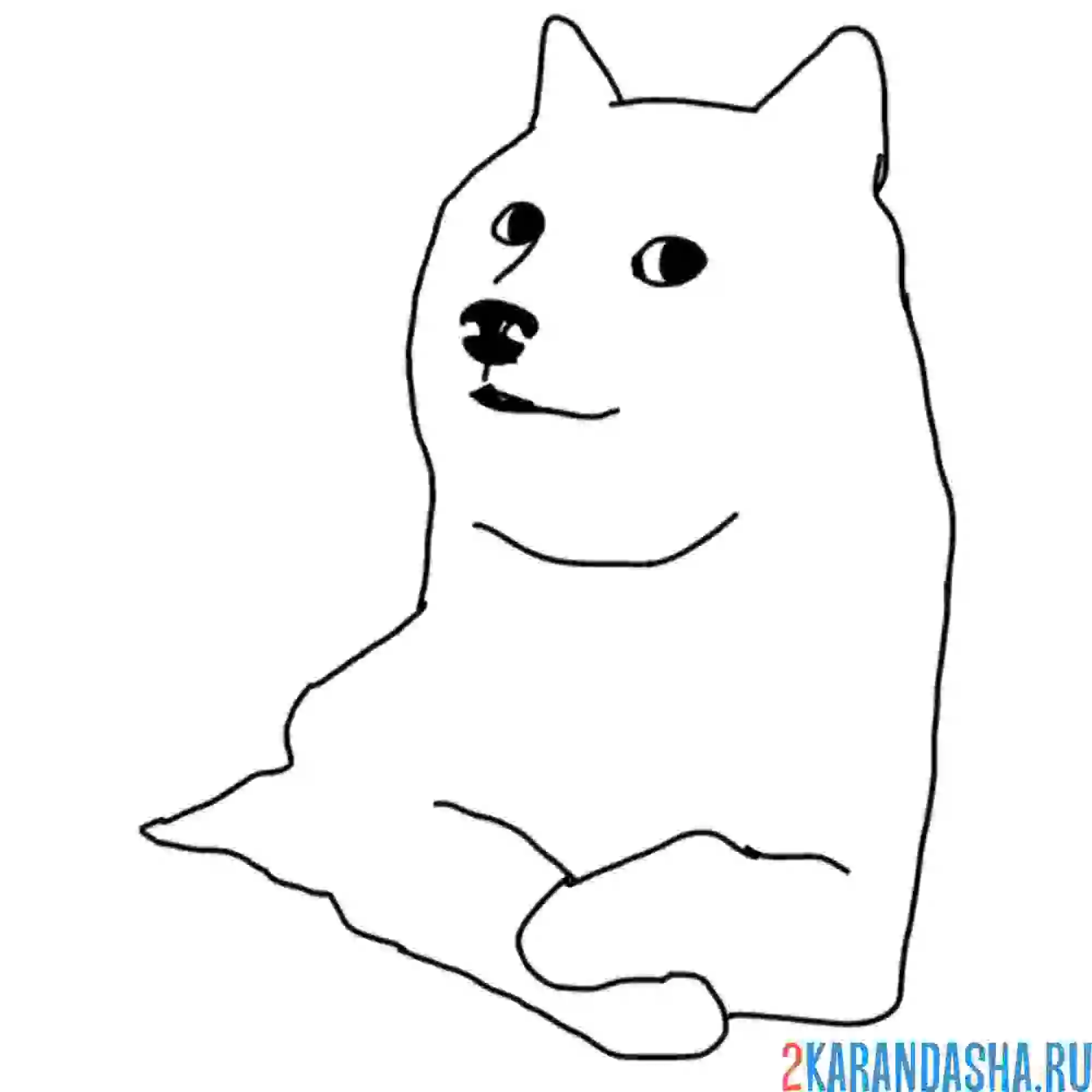 Раскраска мем собака