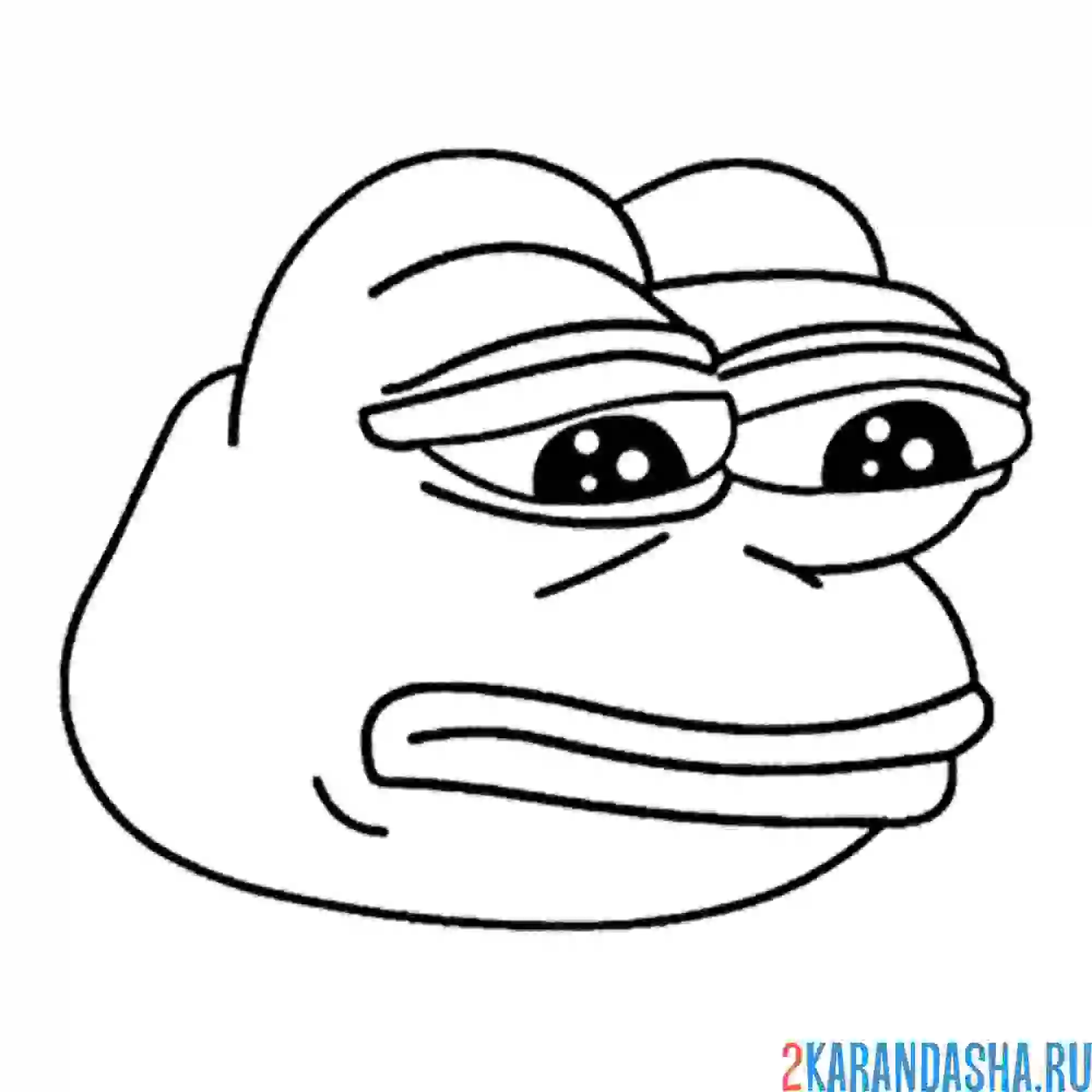 Раскраска мем грустная жаба