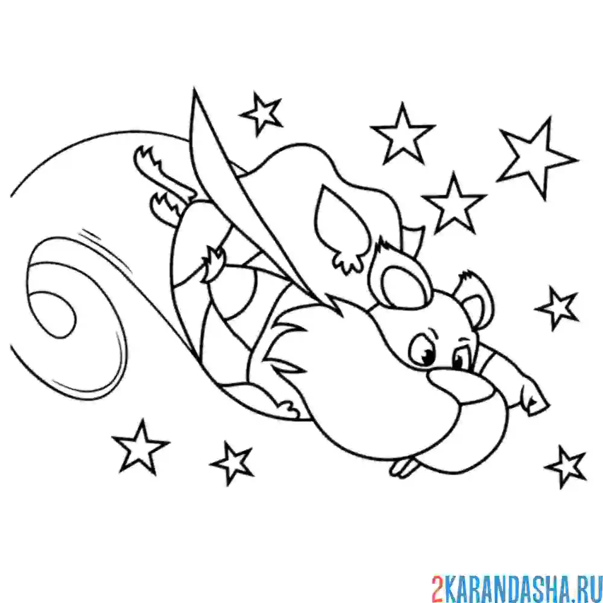 Раскраска хомяк супер-герой