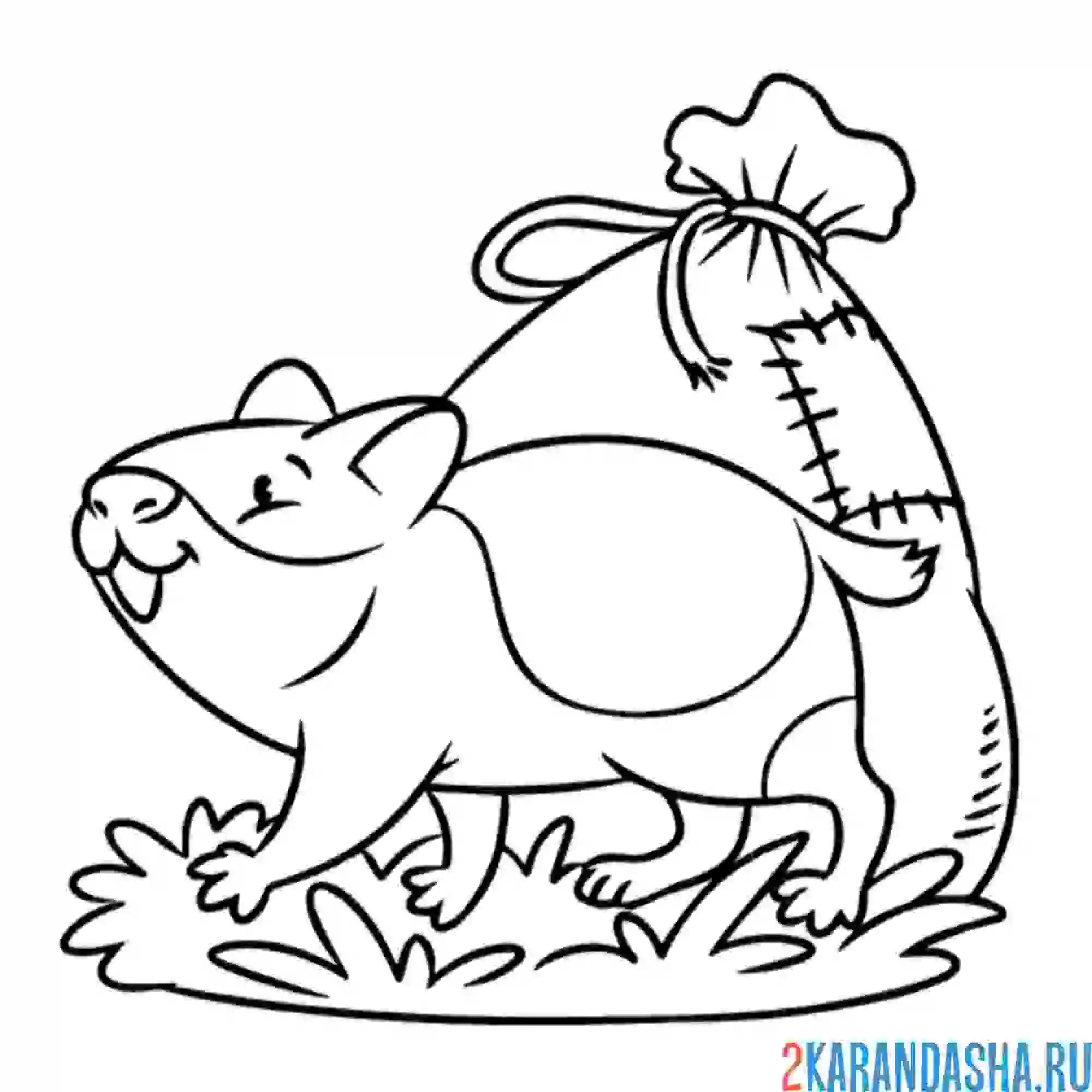 Раскраска хомяк с запасами