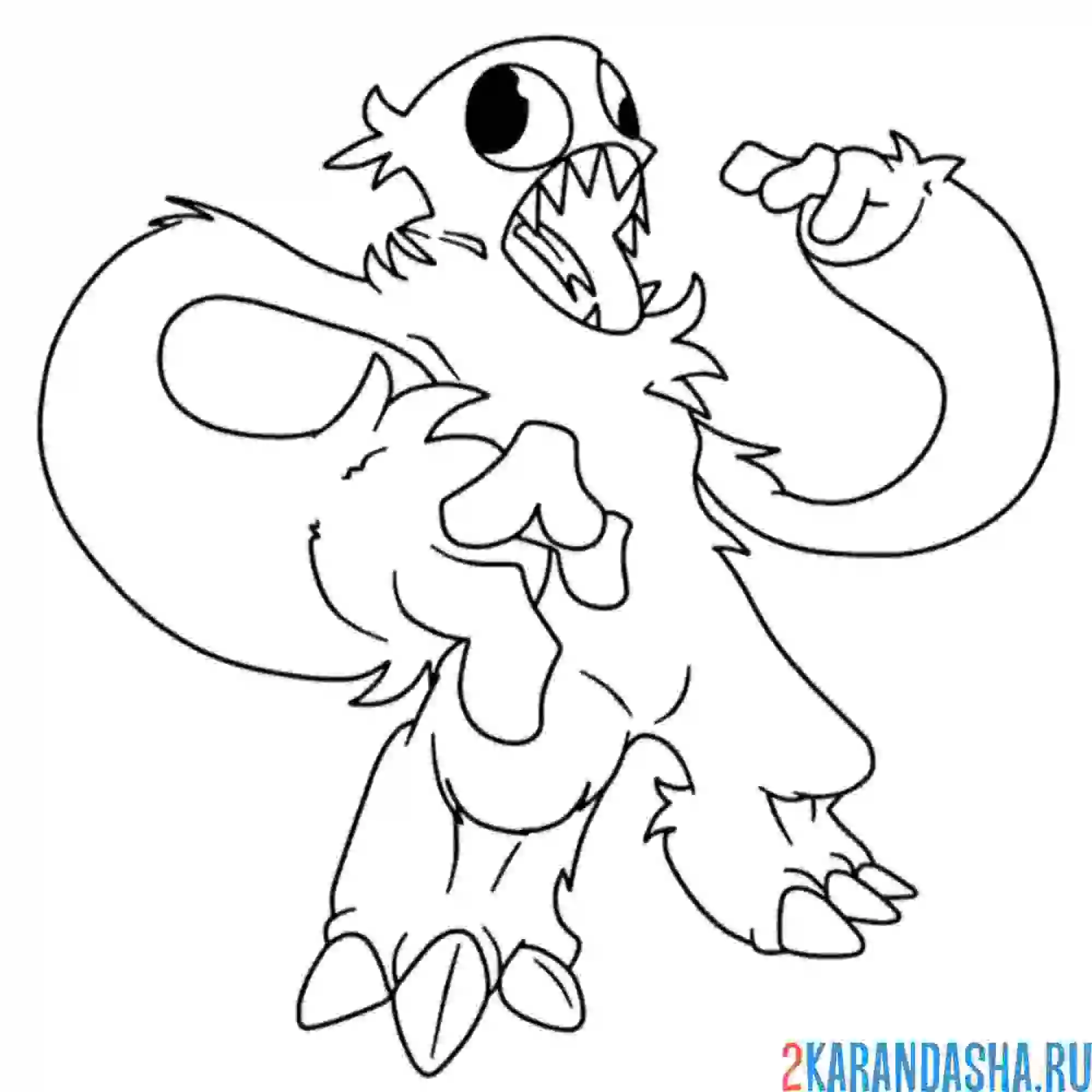 Раскраска радужные друзья зеленый