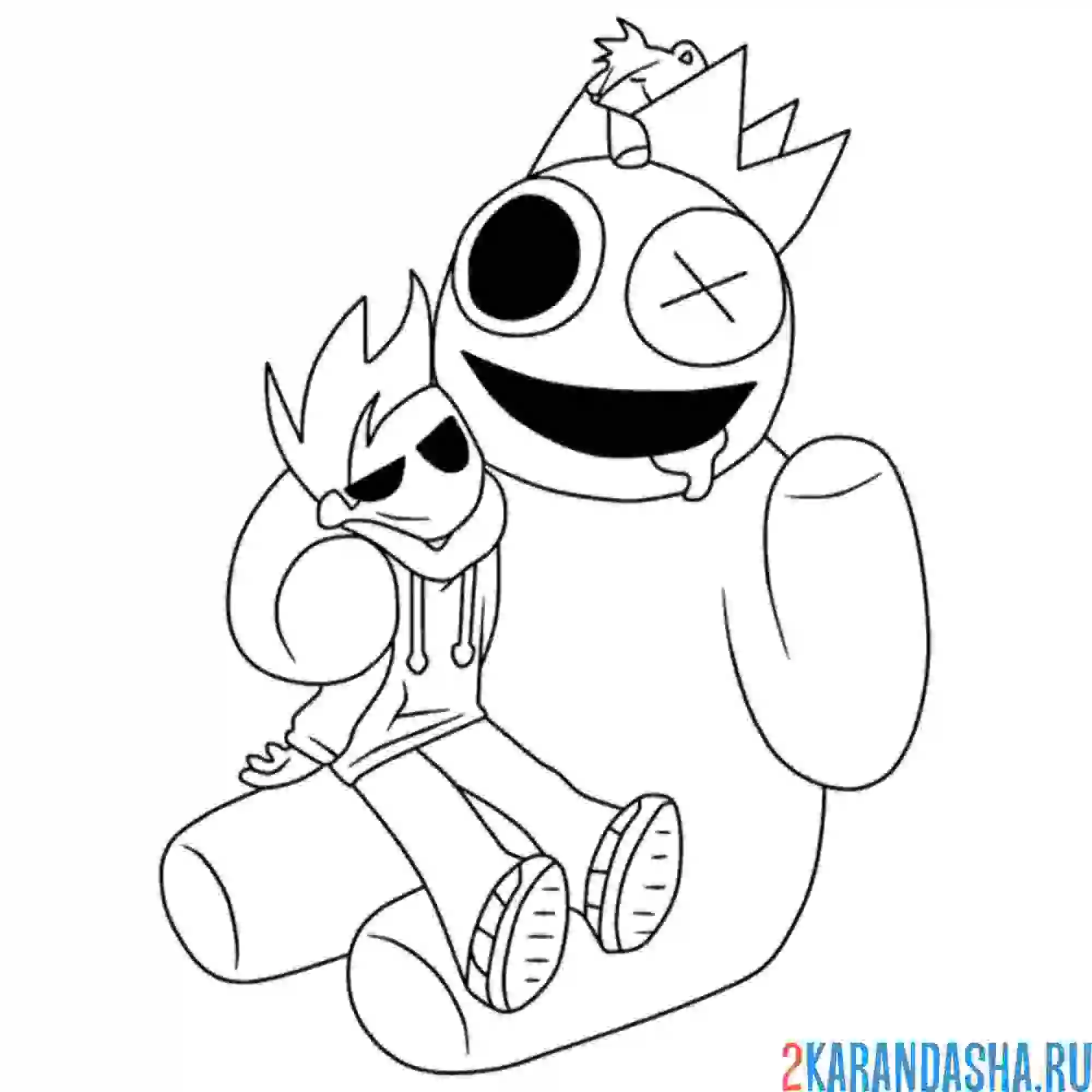 Раскраска радужные друзья роблокс