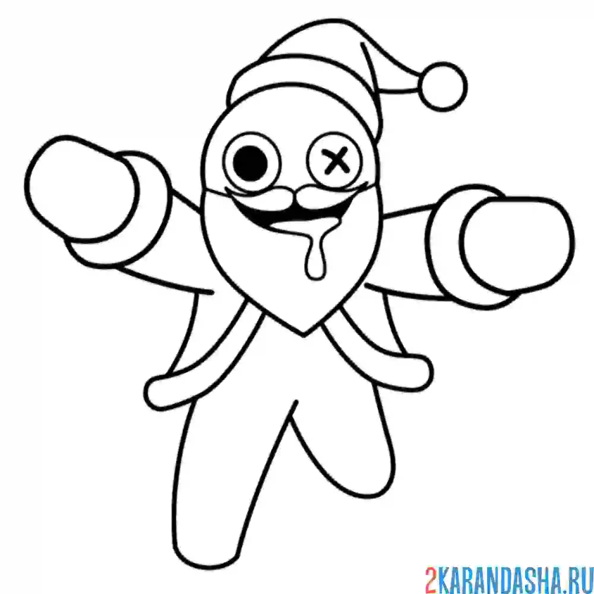 Раскраска новогодний радужные друзья