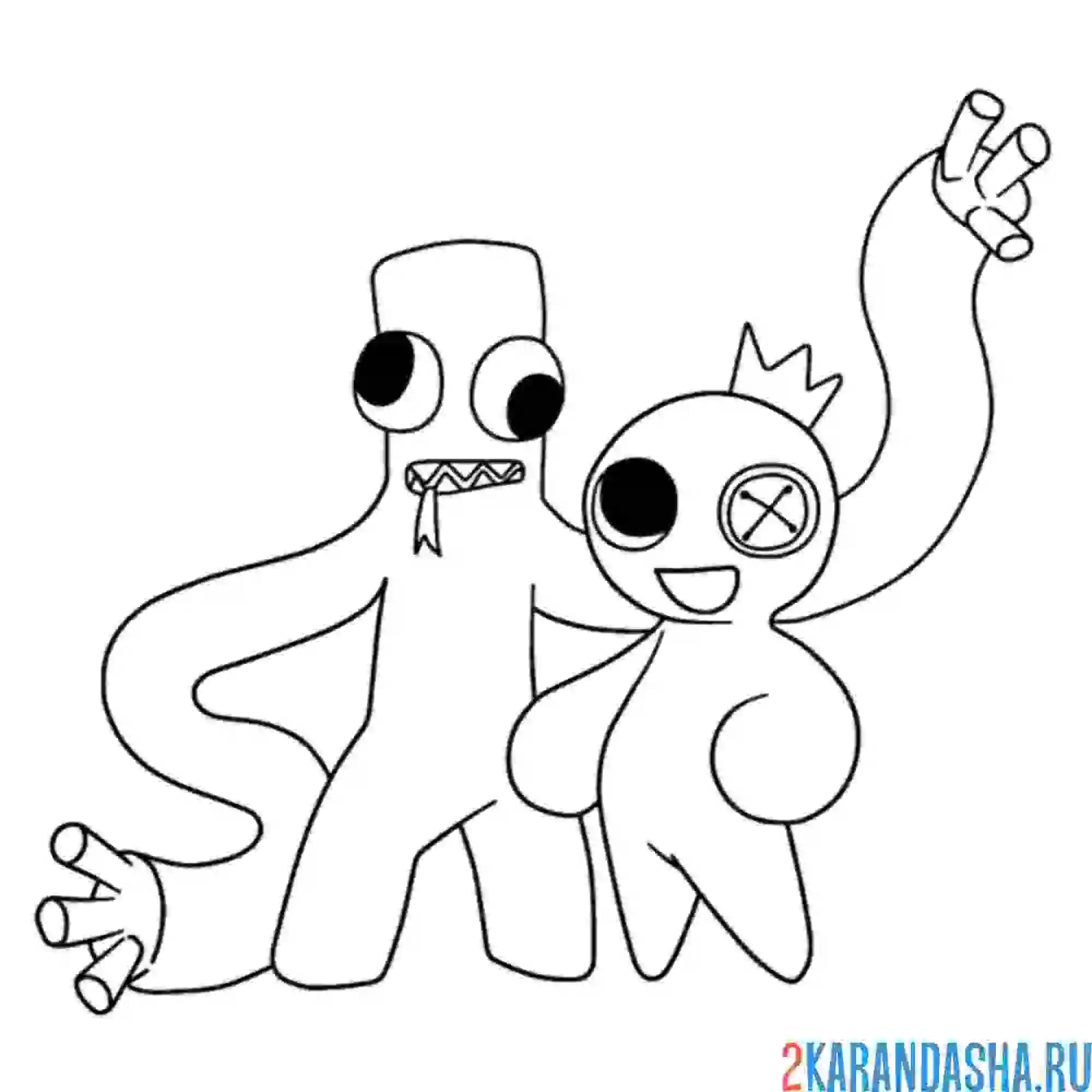 Раскраска roblox радужные друзья