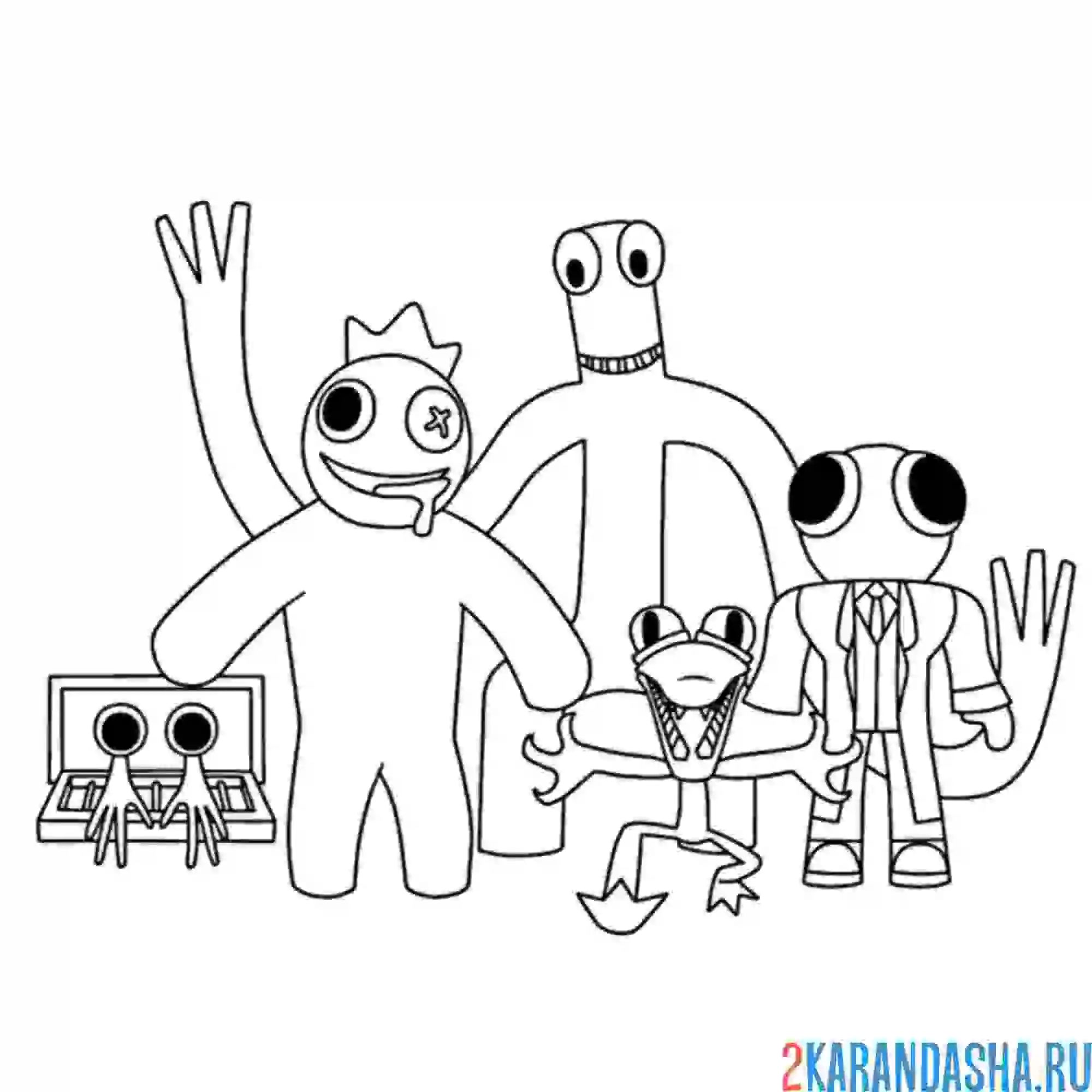 Раскраска rainbow friends роблокс