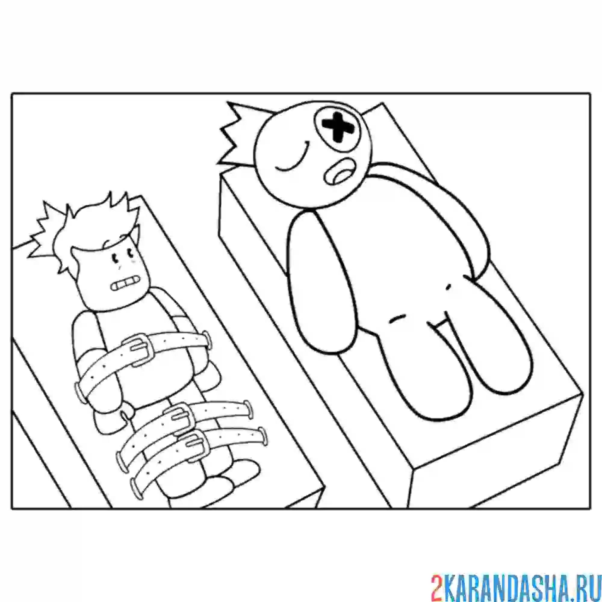 Раскраска роблокс радужные друзья персонажи