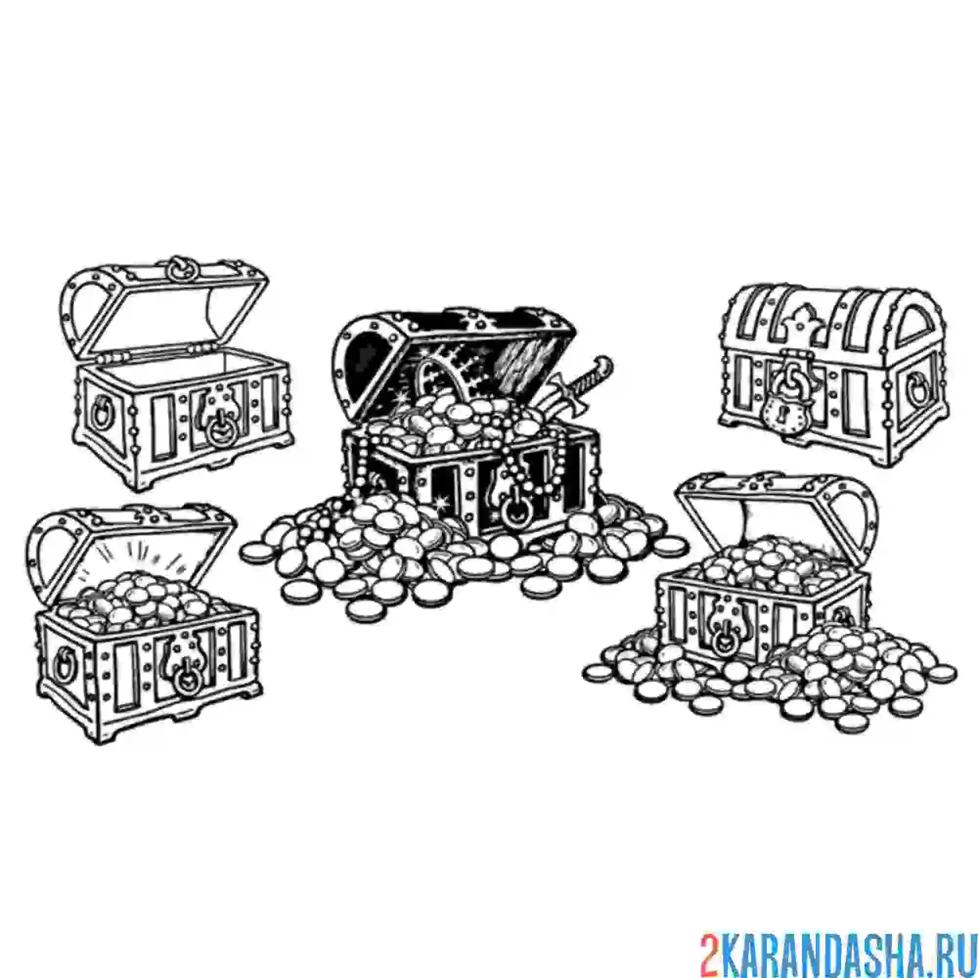 Раскраска золото пиратов