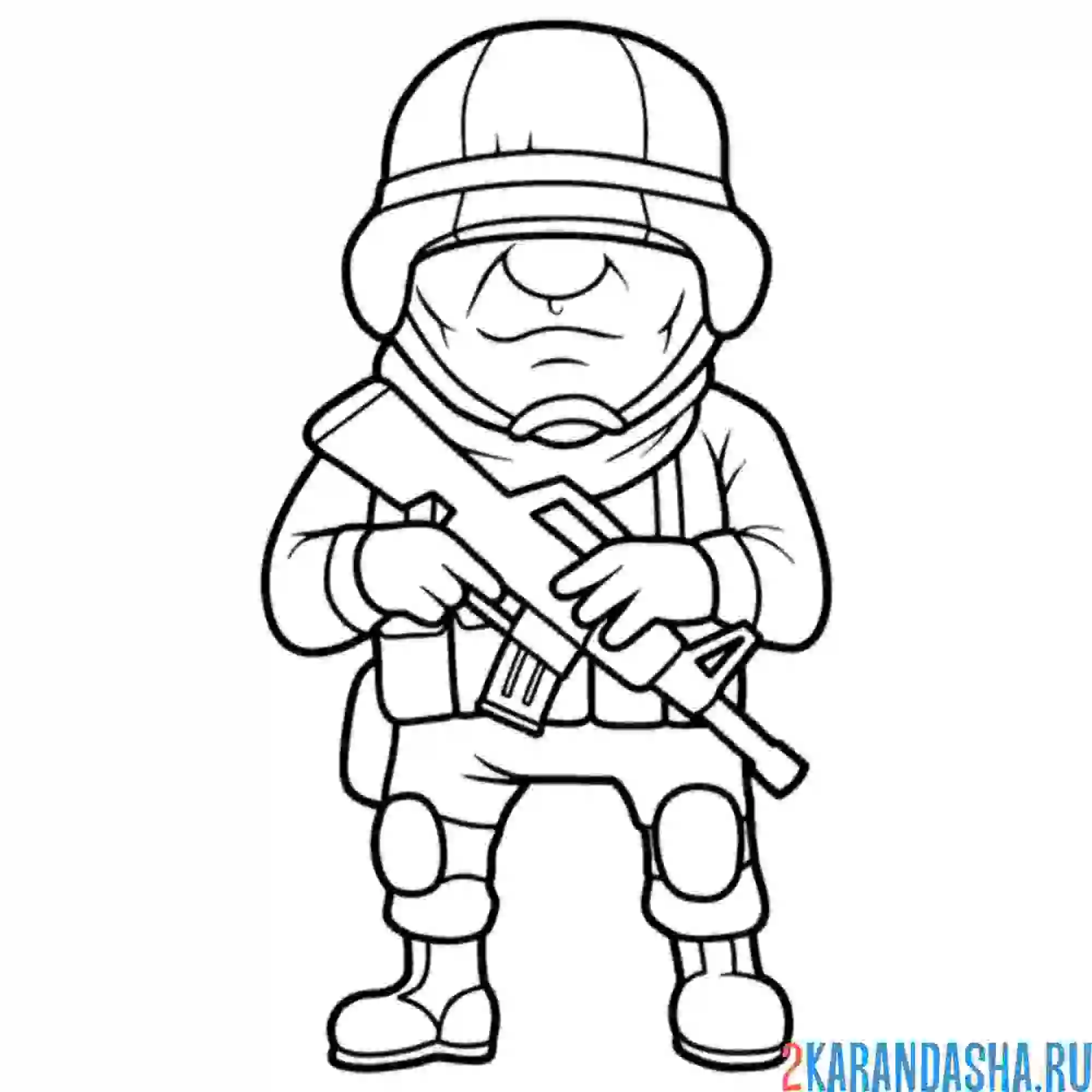 Раскраска соладт рисунок