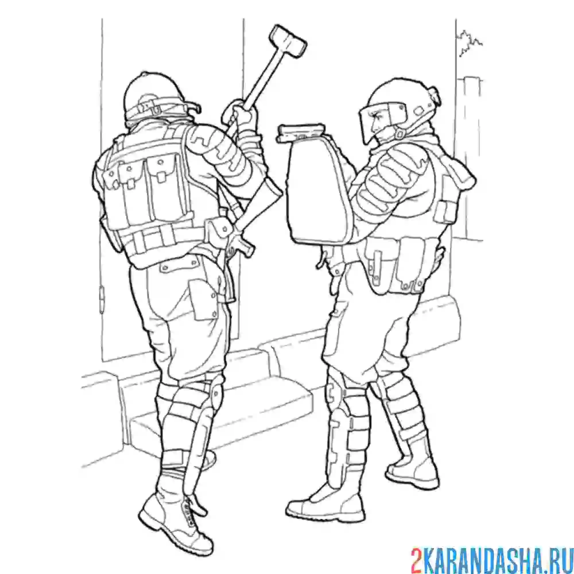 Раскраска спецназ солдат