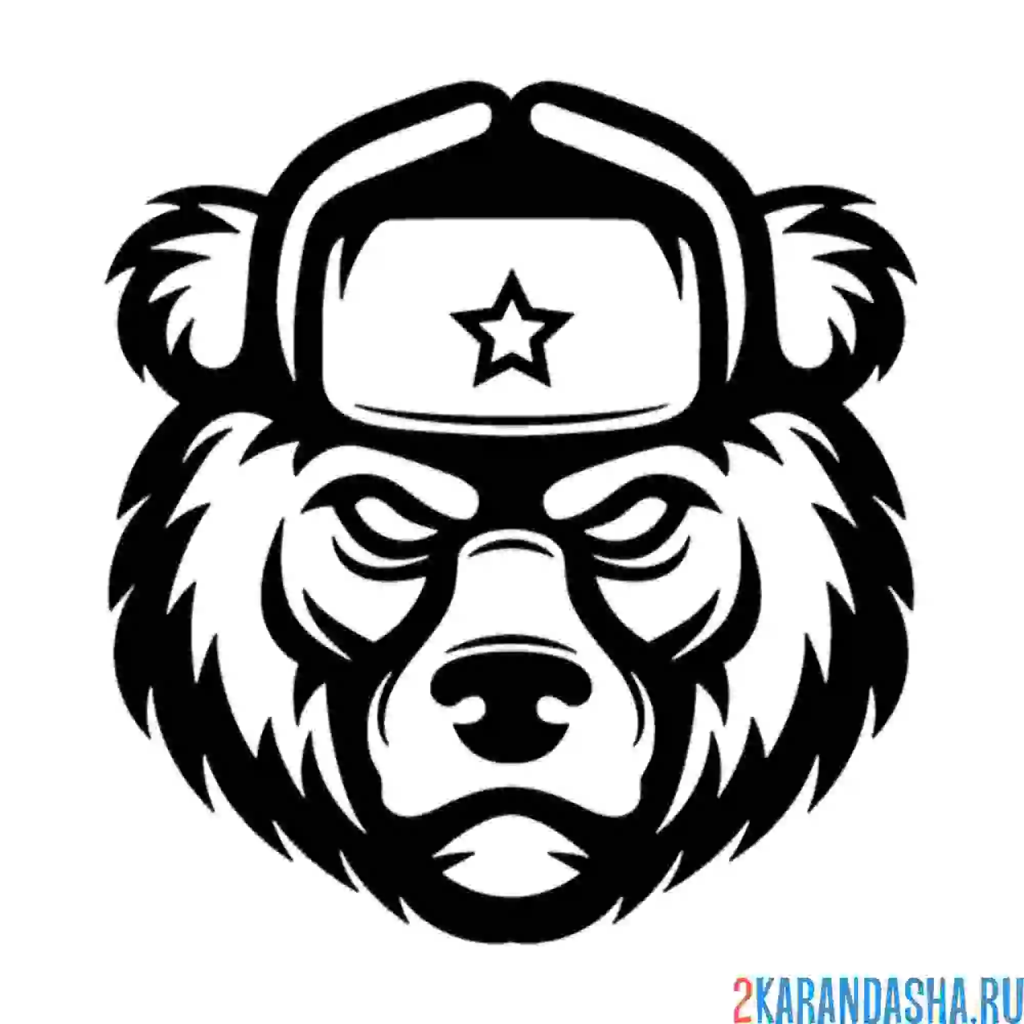 Раскраска русский мишка