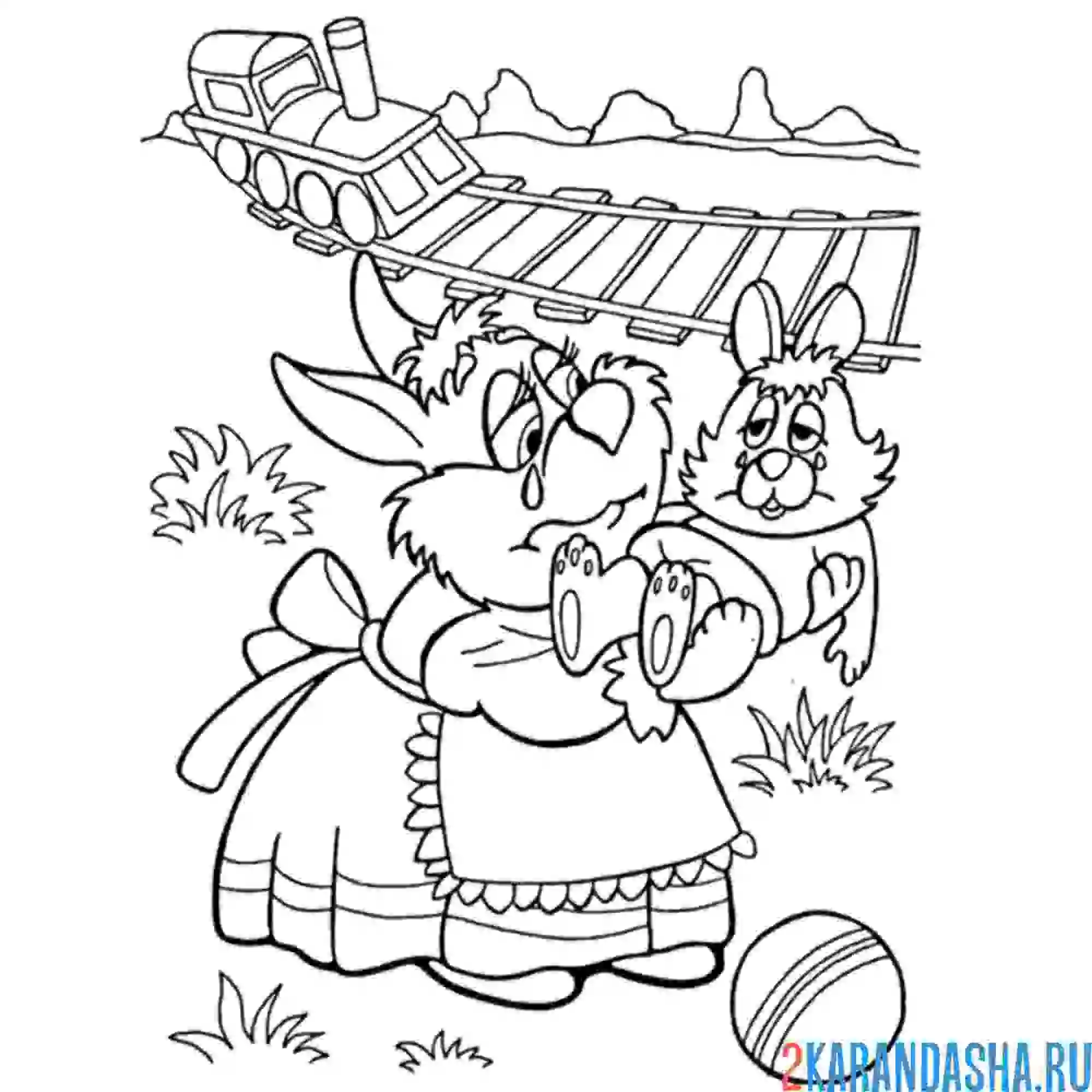 Раскраска мама зайки