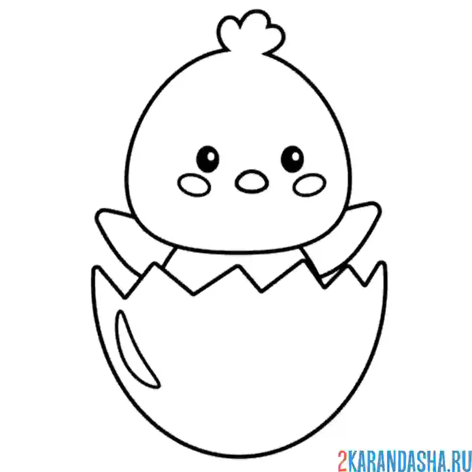 Раскраска птенец в яйце