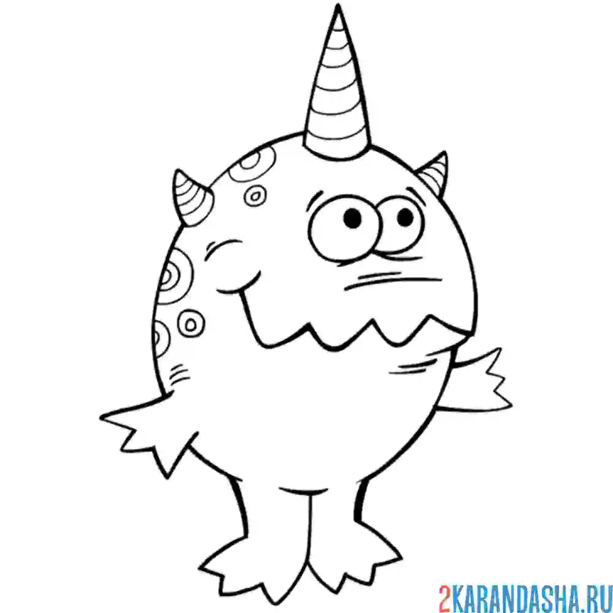 Раскраска монстр-единорог