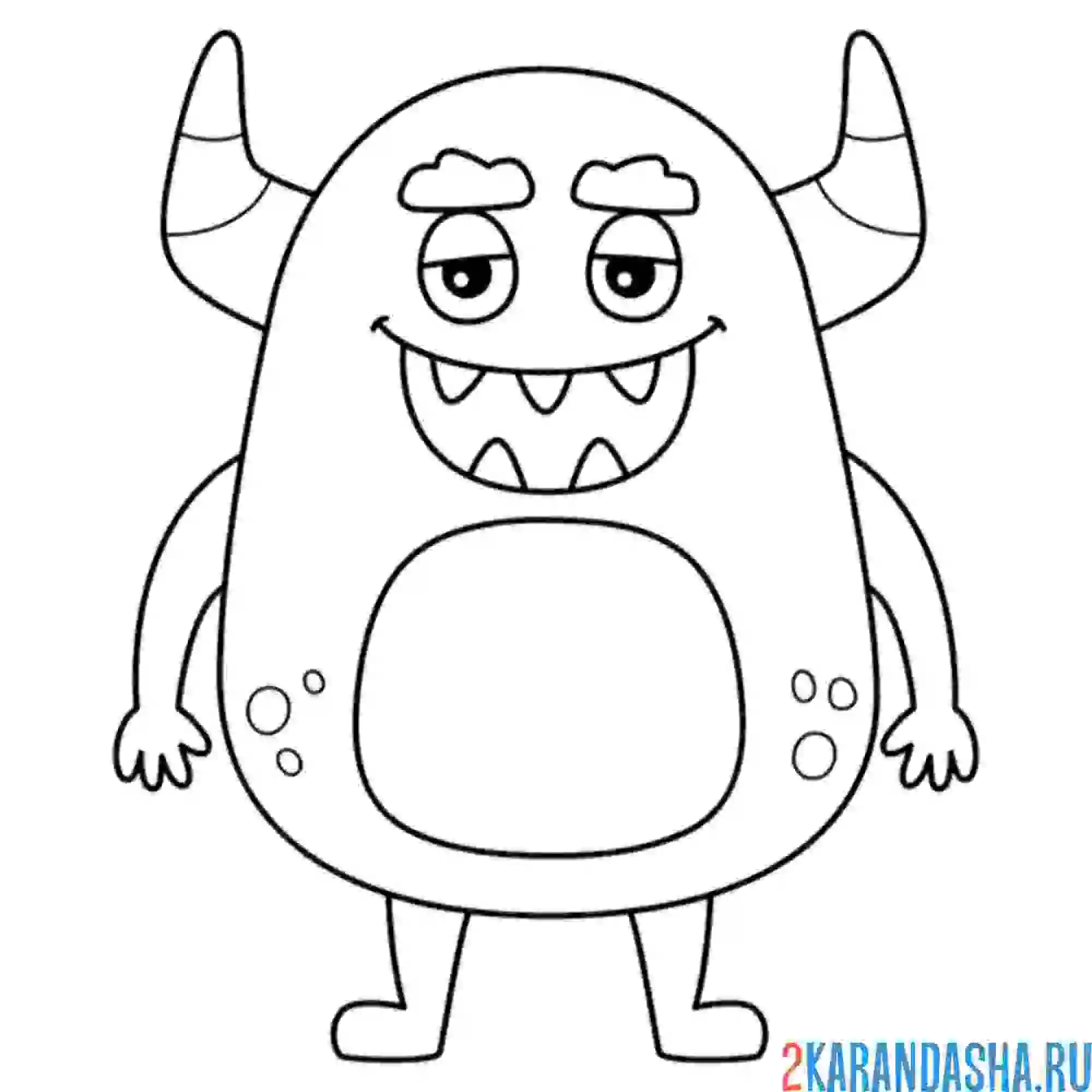 Раскраска моснтр довольный