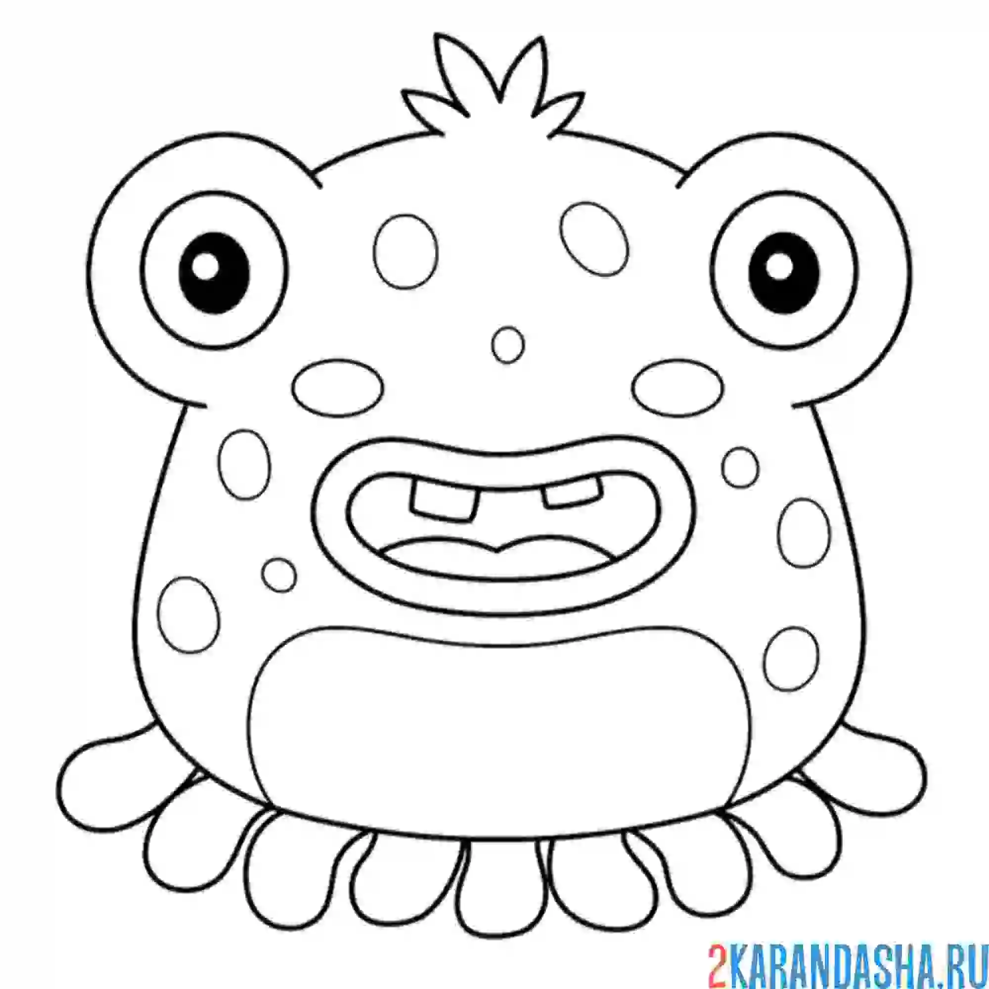 Раскраска монстр-рыбка